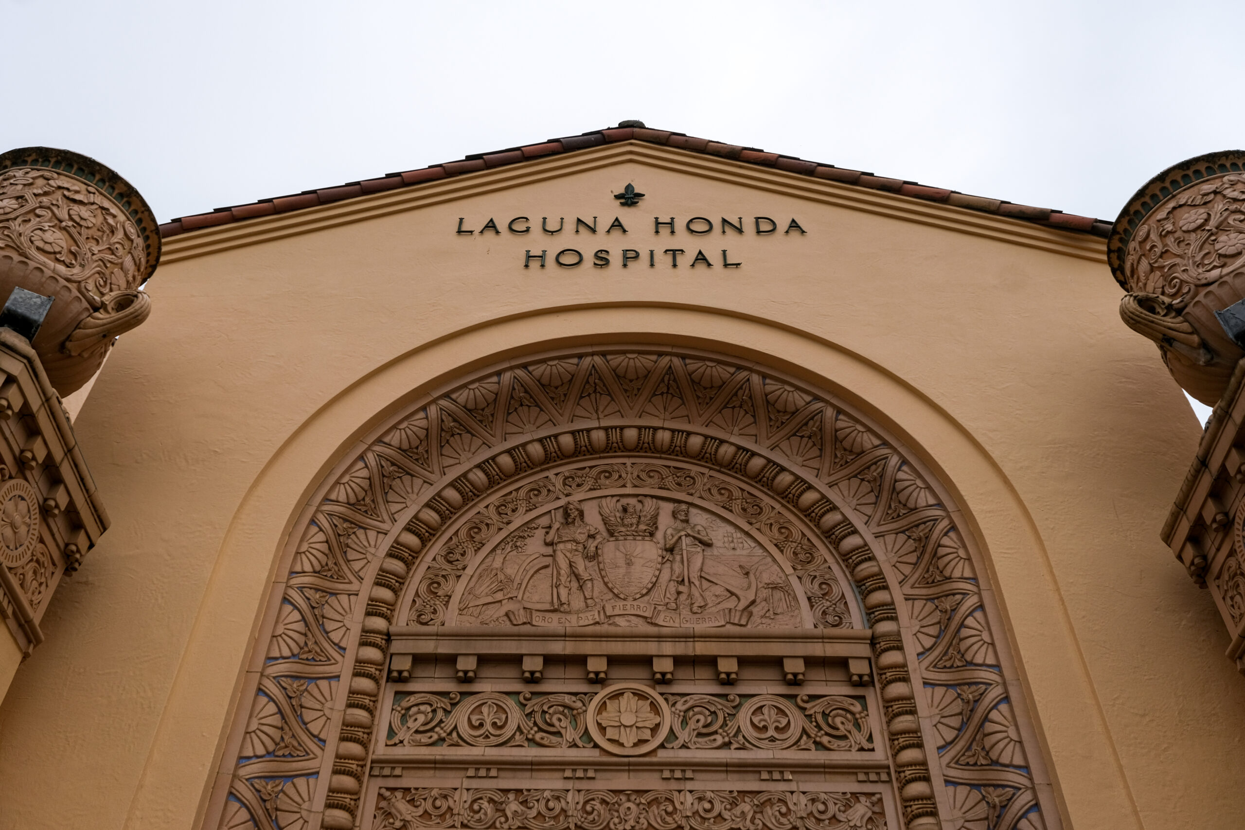 Exterior of Laguna Honda Hospital and courtyard in San Francisco, Calif. on May 16, 2022. | Camille Cohen
