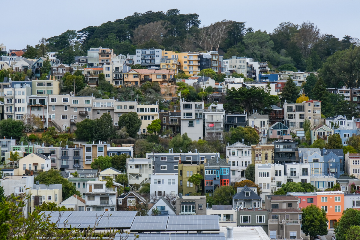 View of houses and apartments from Kite Hill