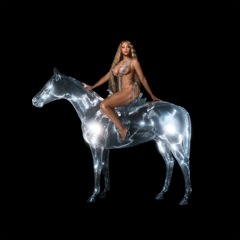 Beyonce on a horse statue