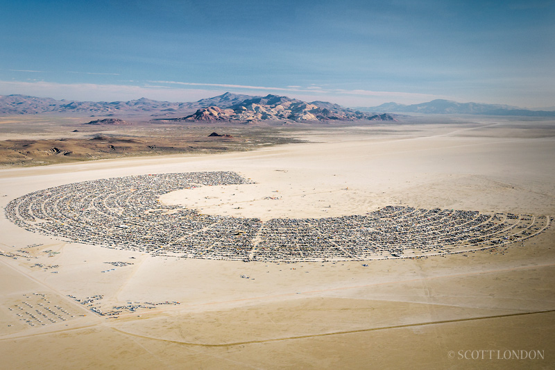 Burning Man 2023 Ranger Plows Through Protest Roadblock   Aerial Of BRC Scott London 2015 1 