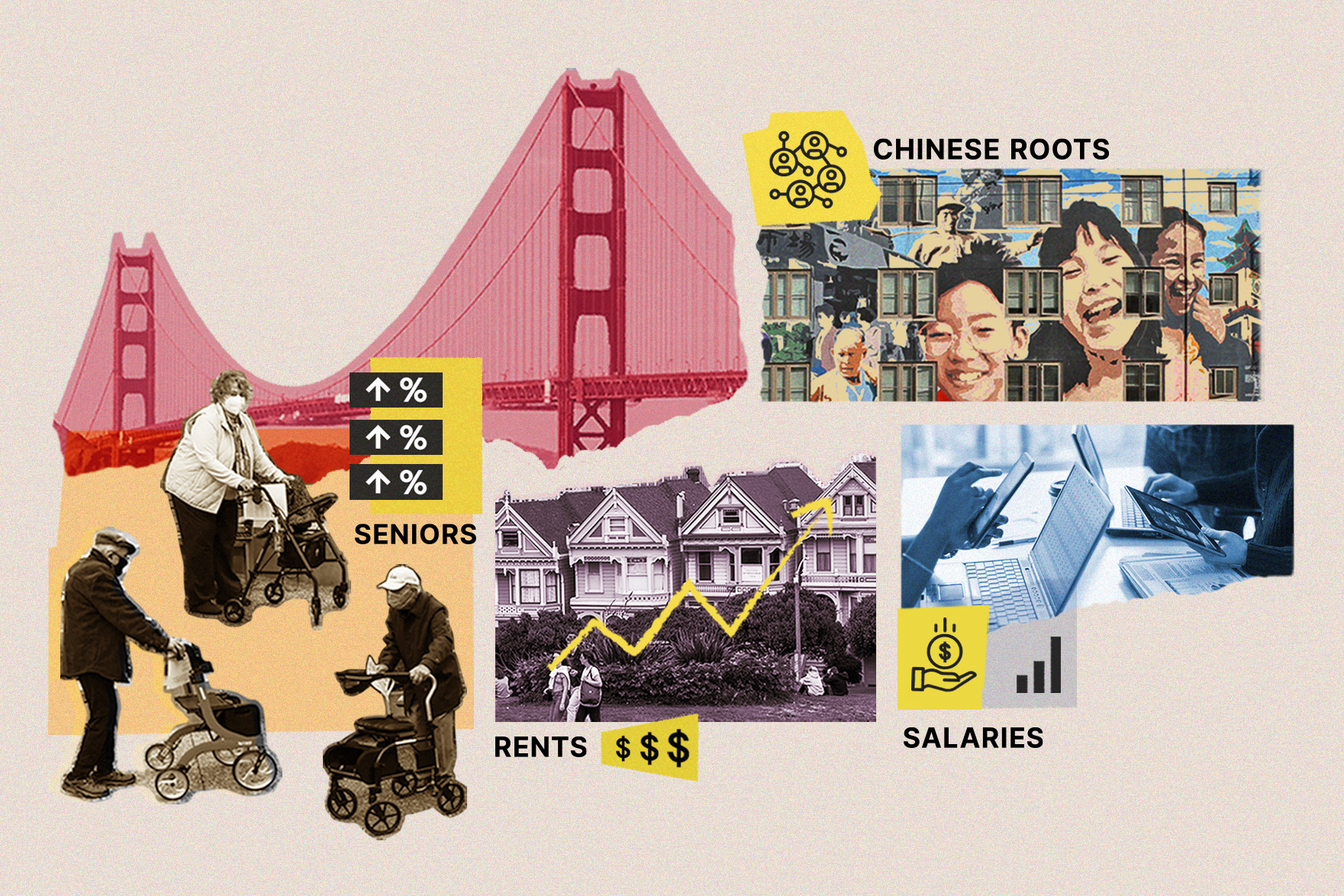 Graphic including images of SF seniors, homes and more.