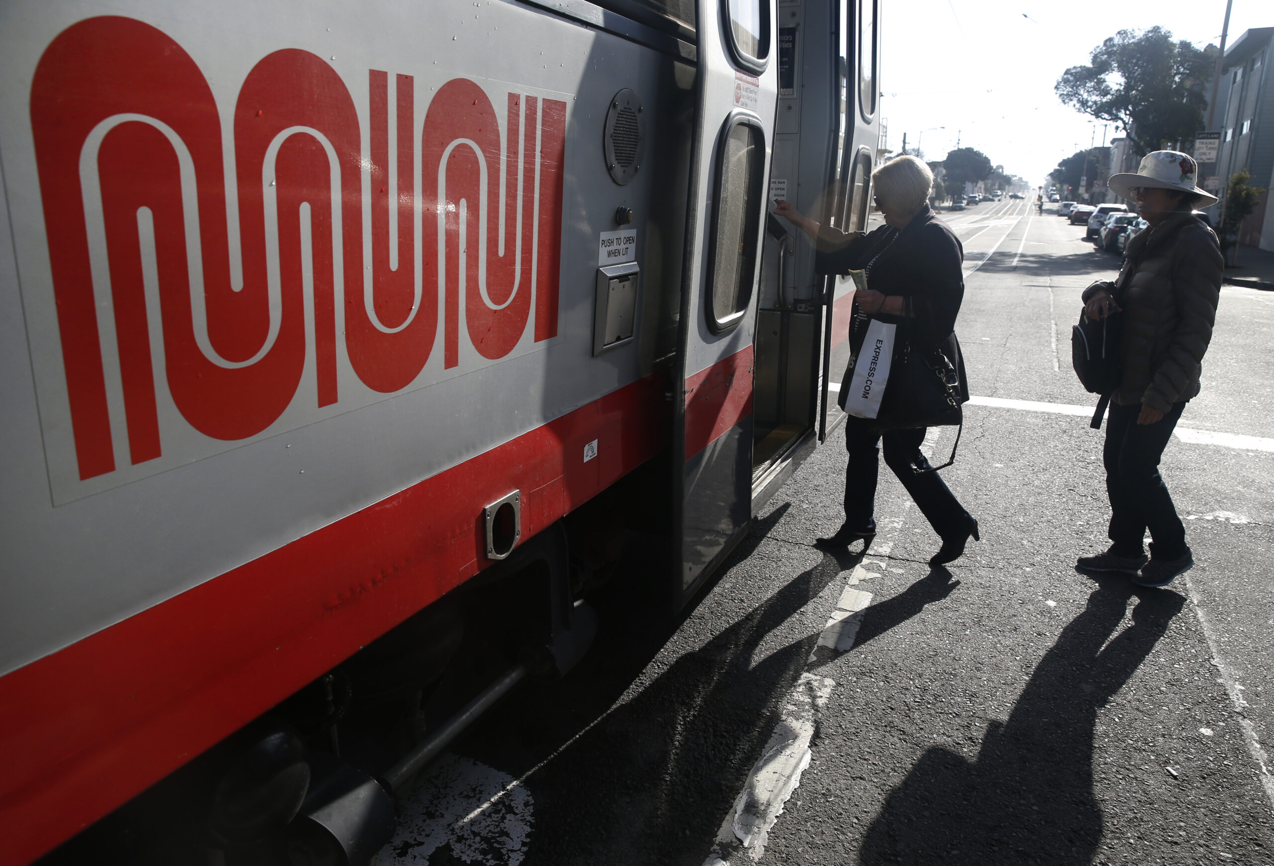 Passengers board an inbound N-Judah streetcar at 48th Avenue in San Francisco, Calif. on Thursday, Aug. 27, 2015. Muni is getting ready to roll out a second round of major service improvements systemwide. | Paul Chinn/The San Francisco Chronicle via Getty Images