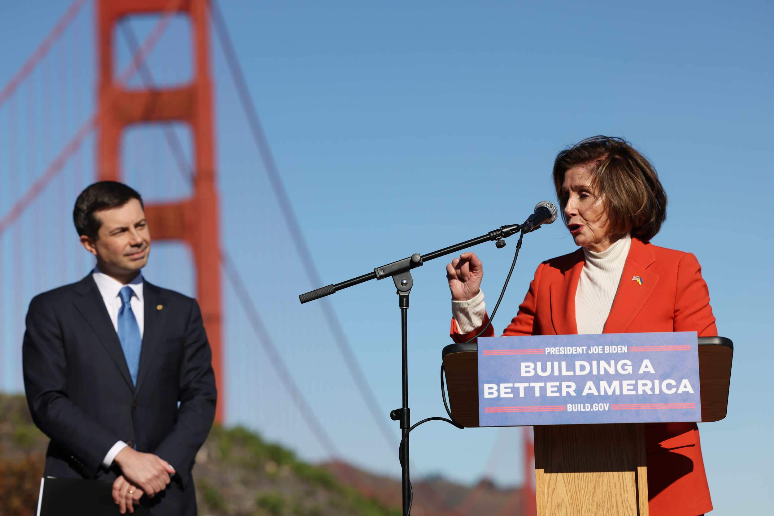 Buttigieg and Pelosi Visit the Golden Gate Bridge, Bring $400M for Earthquake Retrofit
