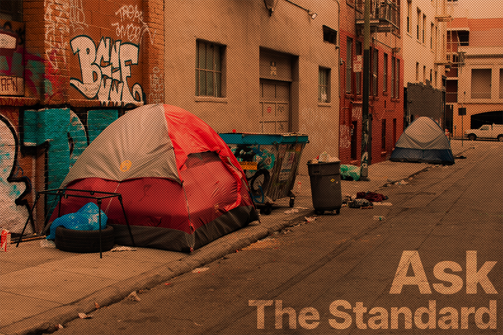 Tent encampment on an alley in San Francisco
