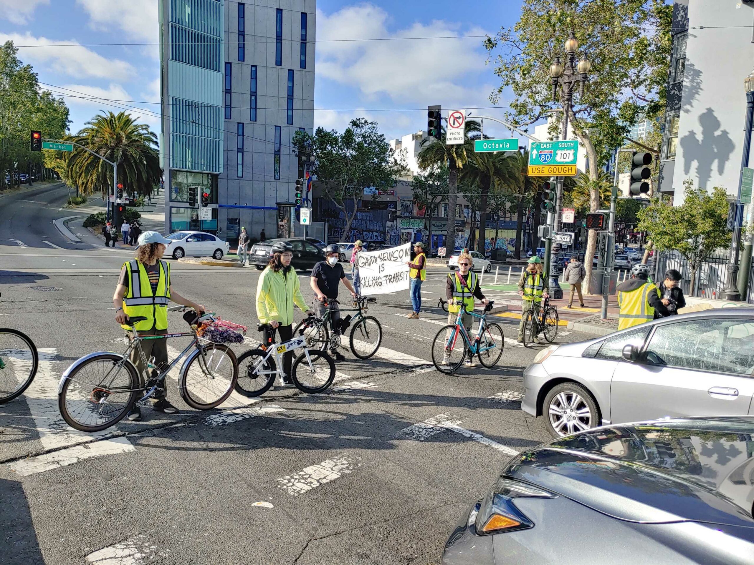 Activists Block Downtown San Francisco Freeway Ramp, Causing Traffic Chaos