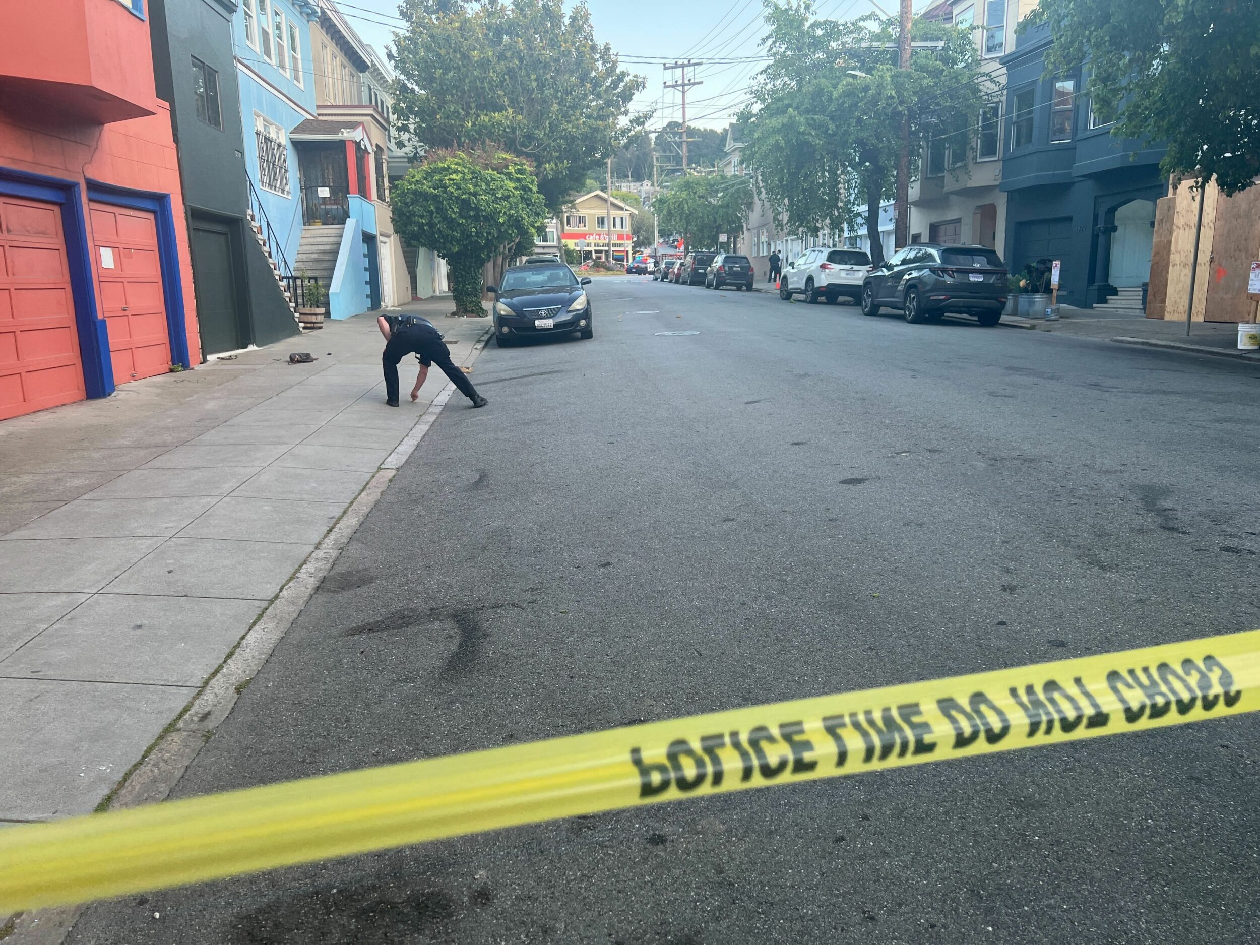 A bullet hole is seen in a parked car on Alabama Street after the latest shooting rocked San Francisco's Mission District. | Julie Zigoris/The Standard