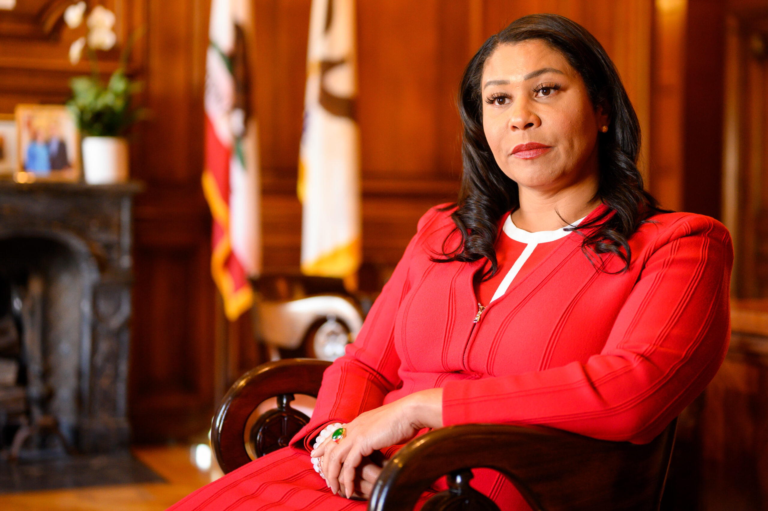 San Francisco Mayor London Breed at her office in City Hall in San Francisco, during an interview with The Standard on Thursday, June 1, 2023.