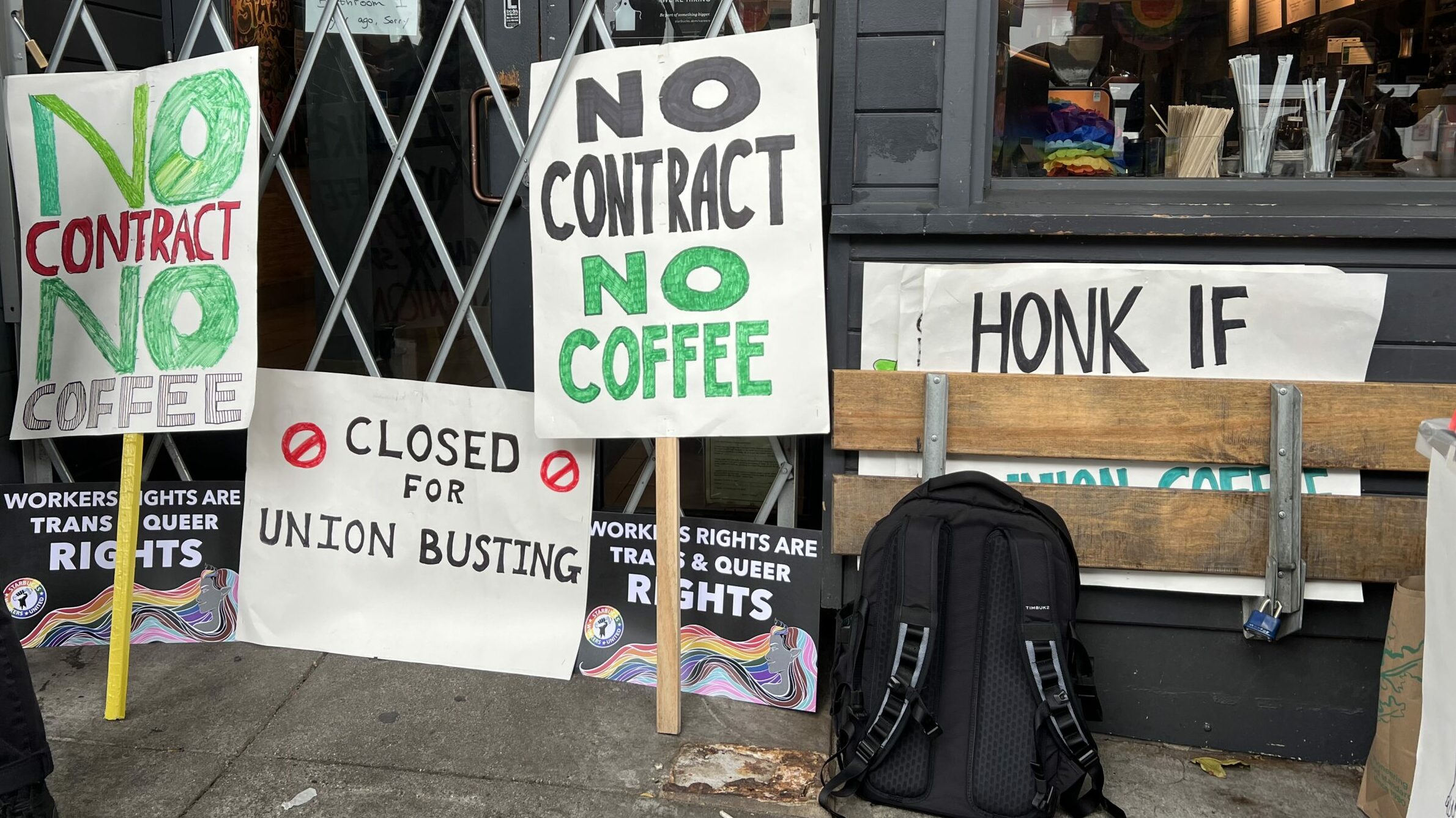 Starbucks workers at San Francisco’s Castro location strike over Pride displays, contract