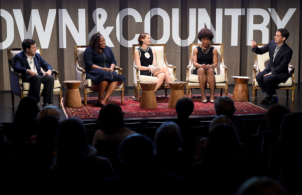 Daniel Lurie, far right, of the nonprofit Tipping Point Community, speaks during the Town &amp; Country Philanthropy Summit at New York Historical Society on May 10, 2016, in New York City.