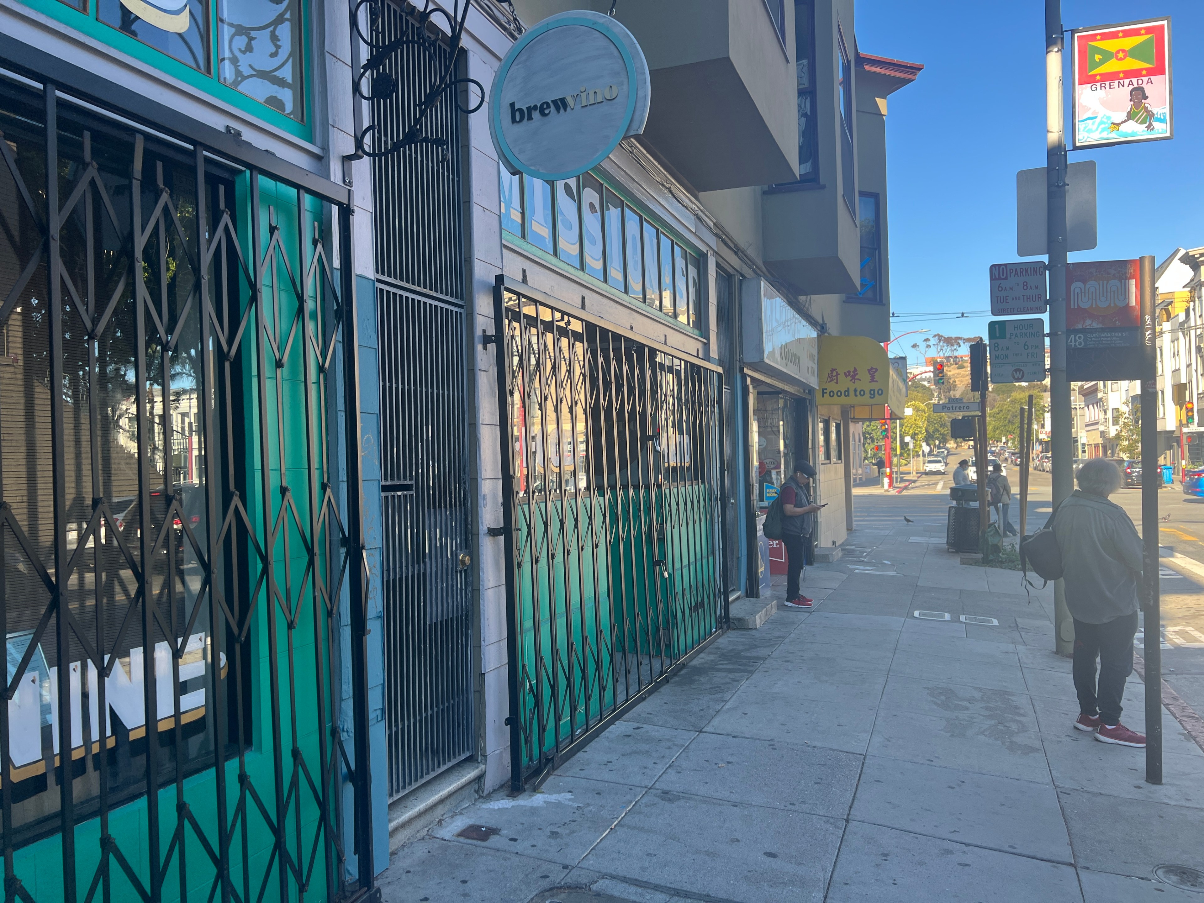 A shuttered storefront on 24th Street in San Francisco's Mission district.