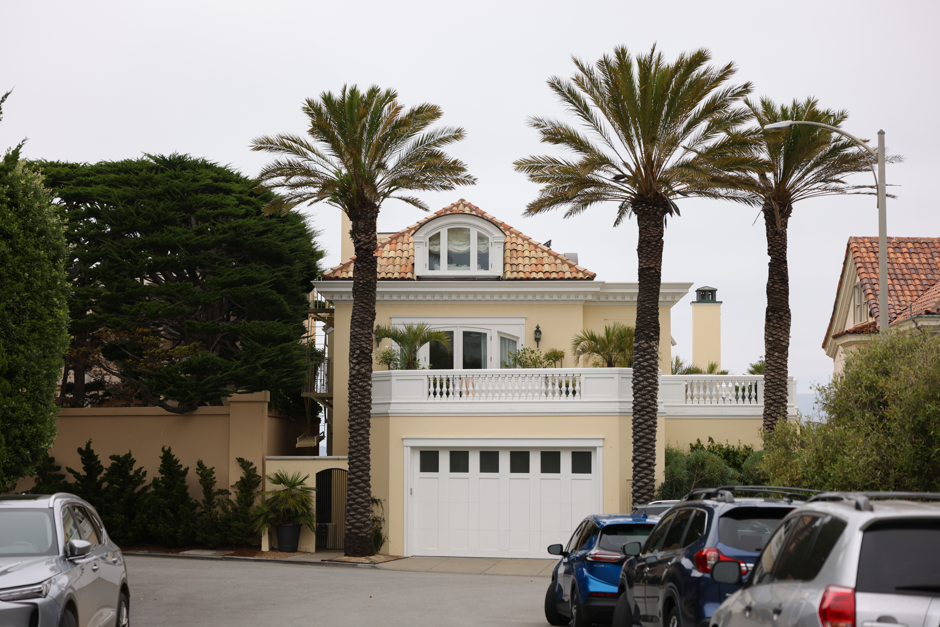 The exterior of a luxury home in the Sea-Cliff neighborhood in San Francisco.
