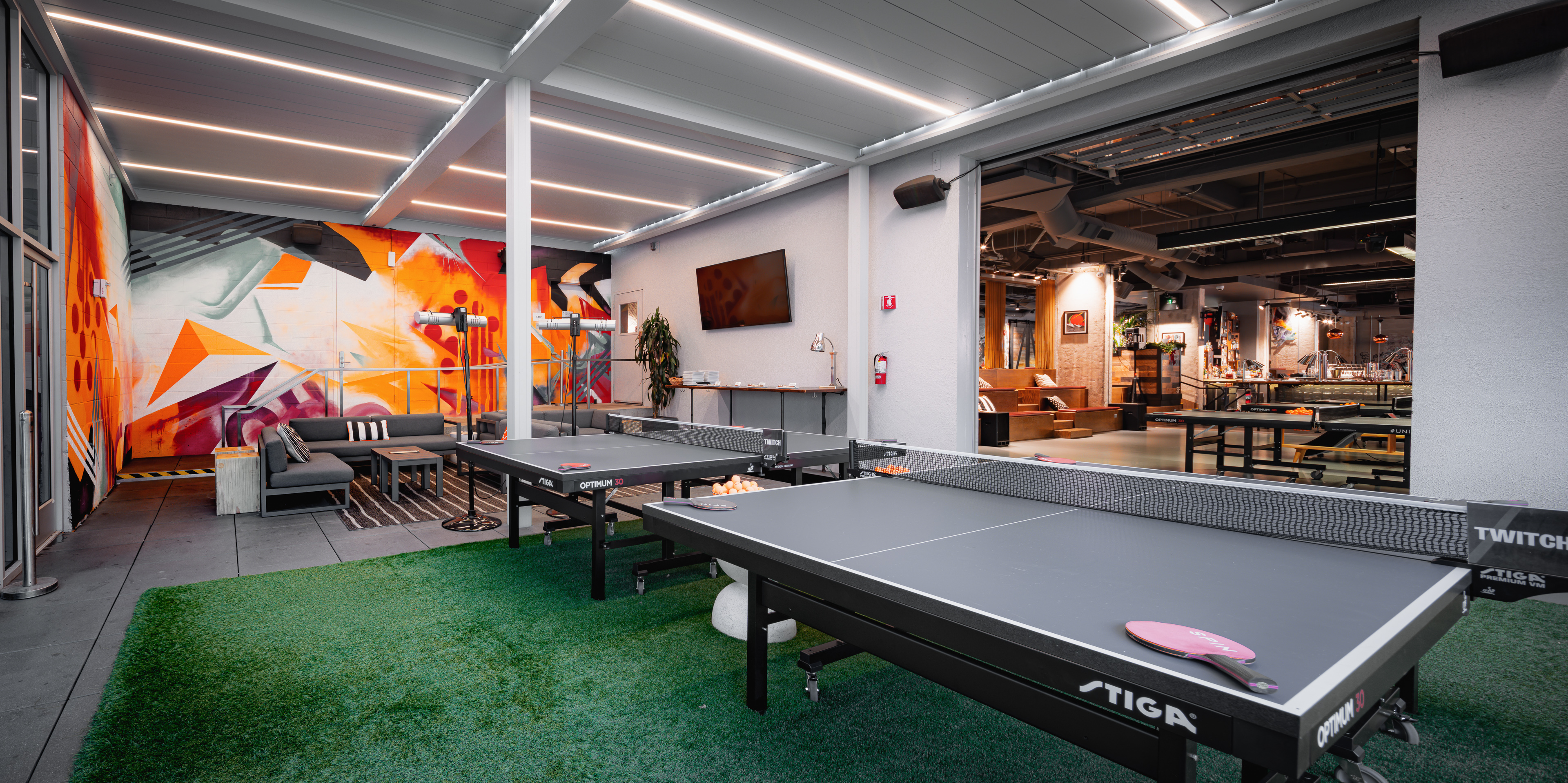 SPIN is a pingpong venue serving food and drinks in San Francisco's SoMa neighborhood.