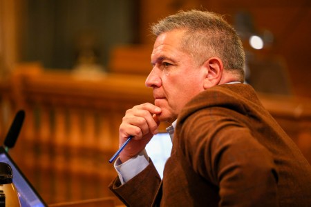 Supervisor Matt Dorsey listens during a City Hall hearing in January 2023.