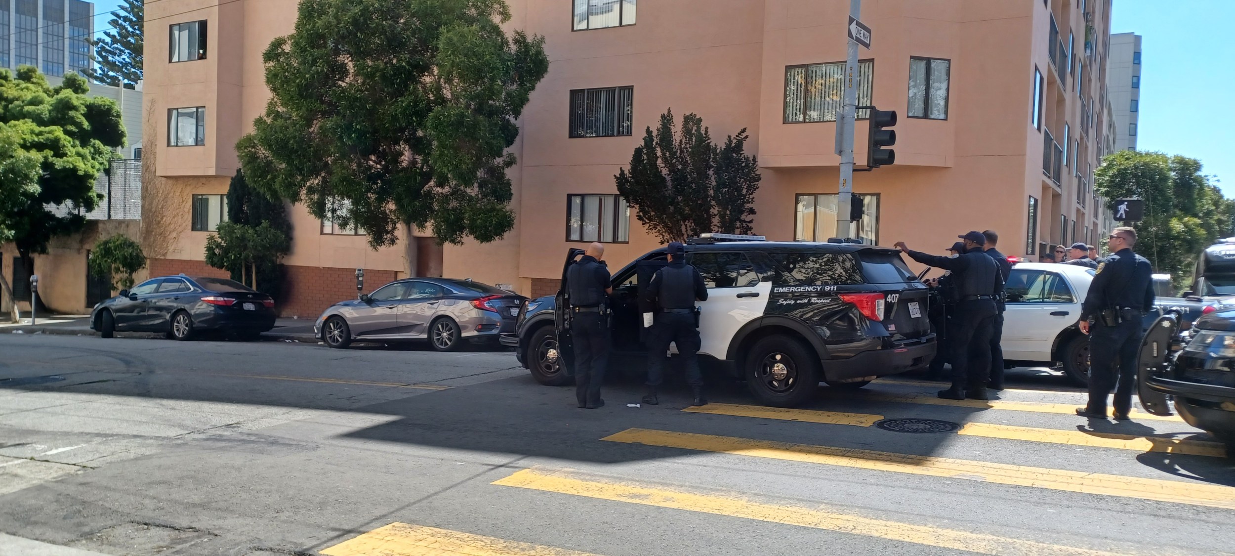 San Francisco police respond to a report of a person with a gun near Eddy and Franklin streets Wednesday afternoon.