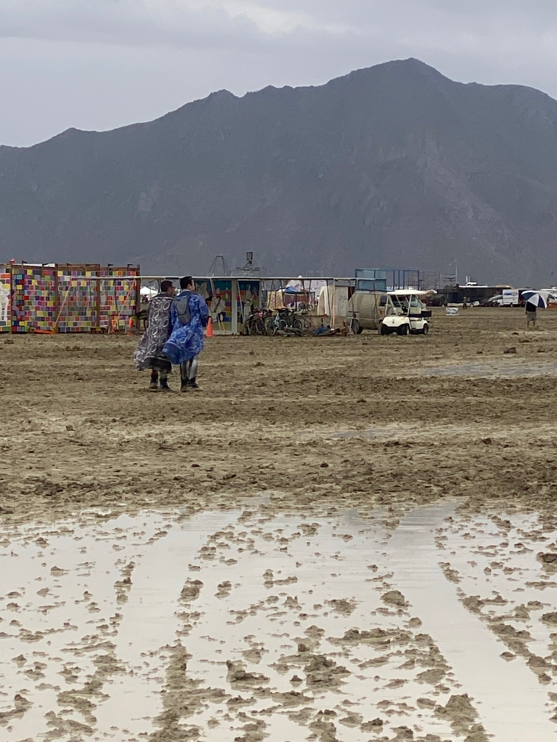 Rains left the playa at Black Rock City, Nevada, very muddy on Saturday during Burning Man 2023. | Maryann Jones Thompson for The Standard