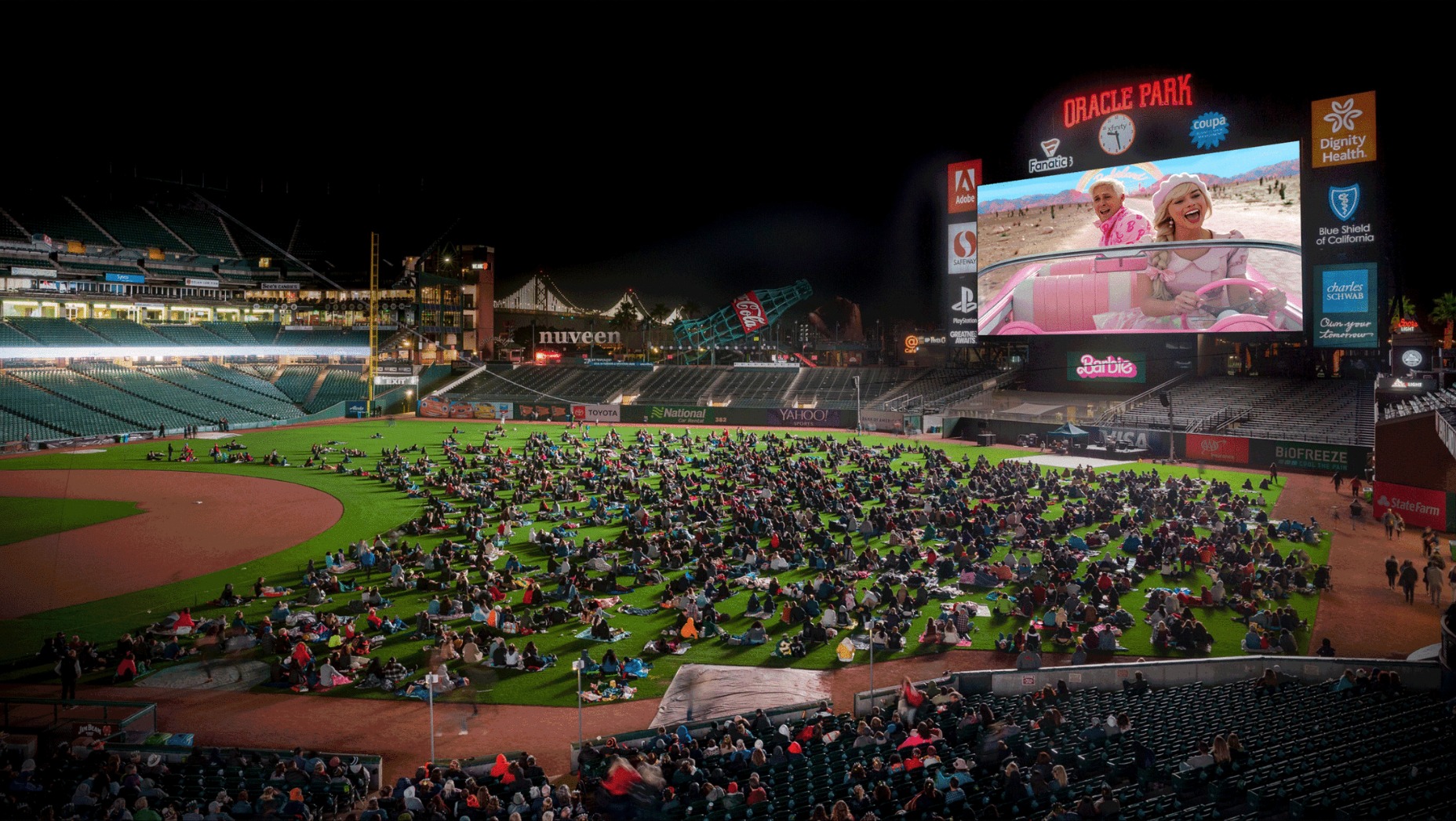 A screening of this year's hit movie "Barbie" is set for Oracle Park this upcoming Halloween weekend, with tickets going on sale Monday.