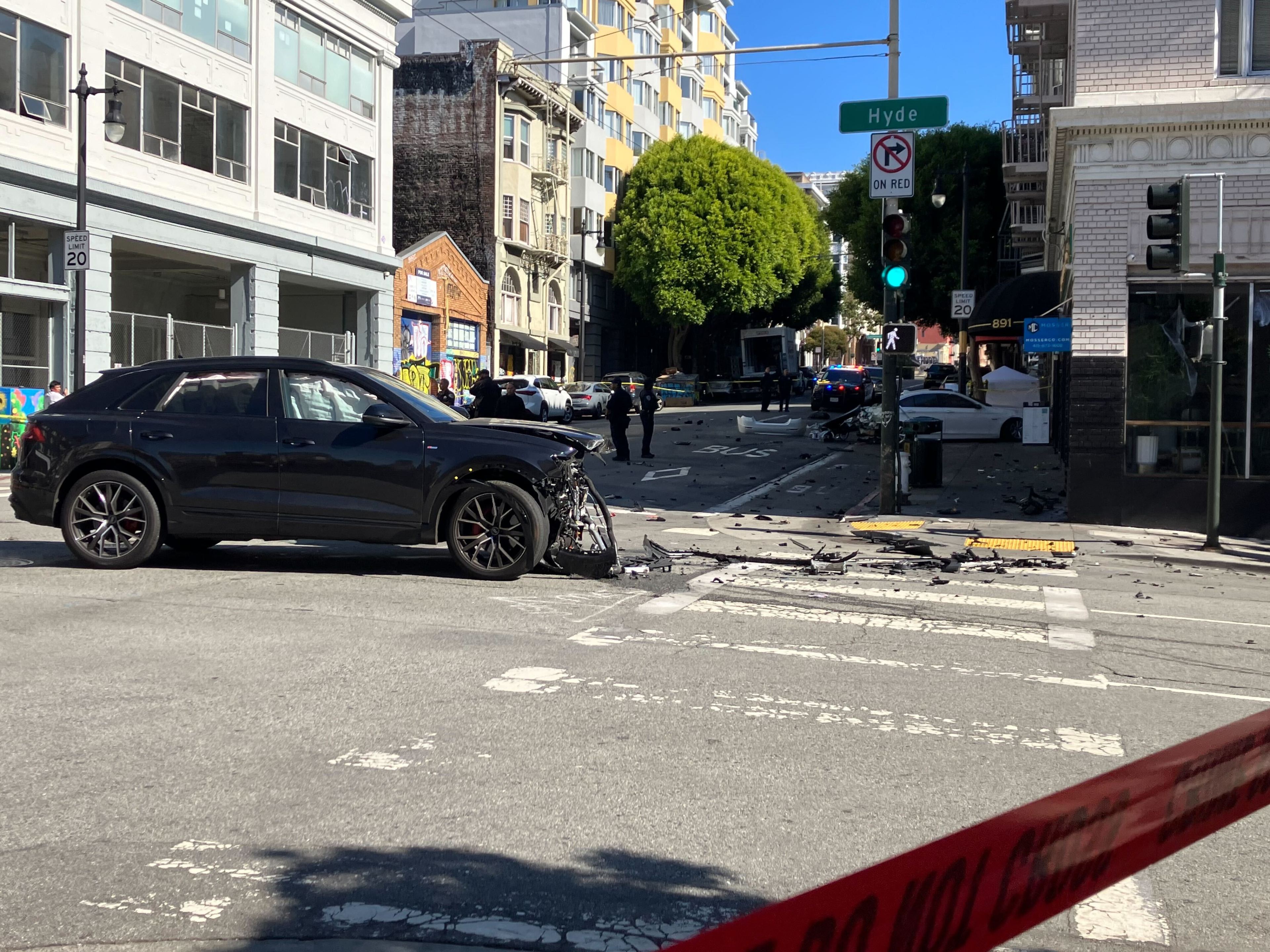 Two-car crash kills pedestrian in San Francisco’s Lower Nob Hill