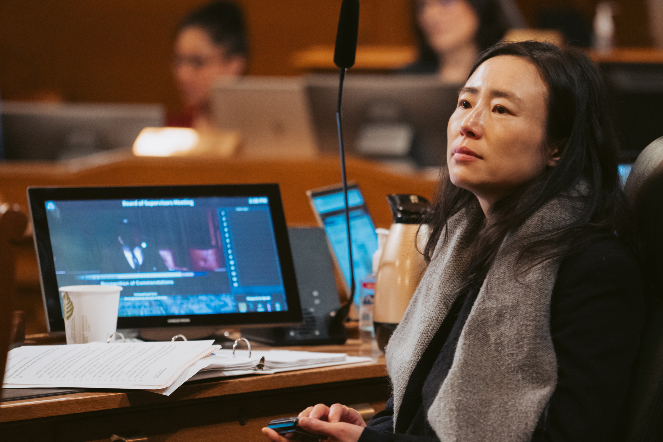 Supervisor Connie Chan during the Board of Supervisors meeting within the Board of Supervisors Chambers at City Hall in San Francisco, Calif. on Tuesday, Feb. 28, 2023.
