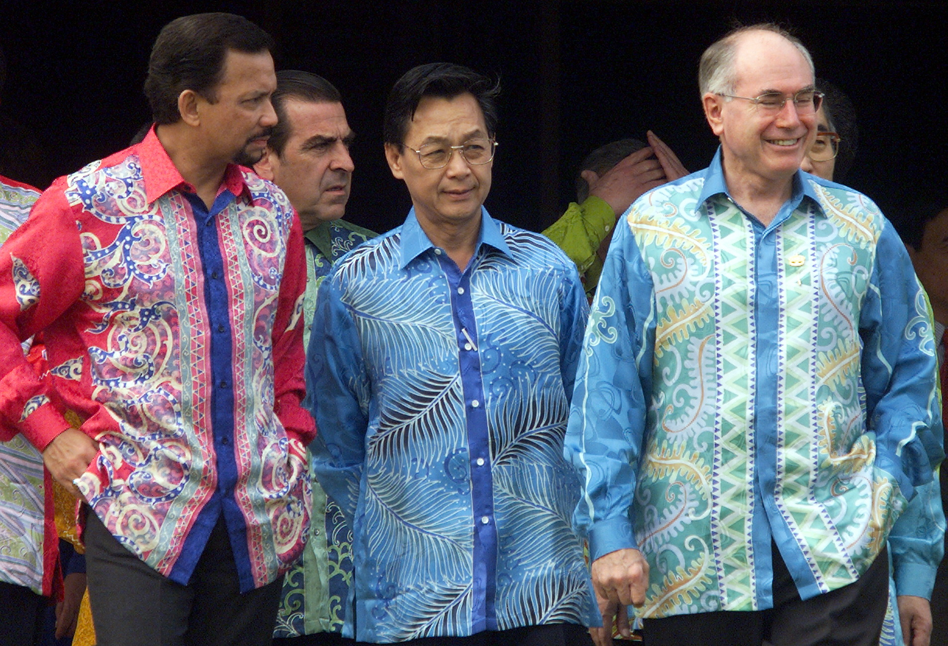 World leaders donned traditional Malaysian attire for a group photo.