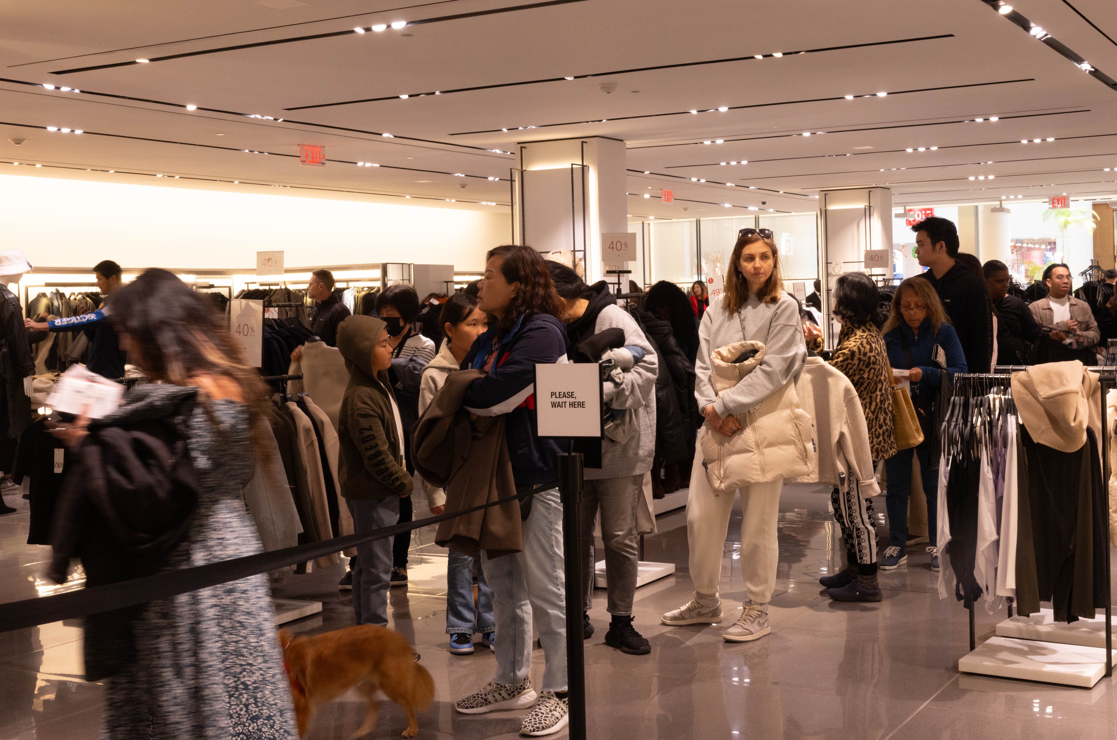 Shoppers inside Stonestown Galleria's Zara.