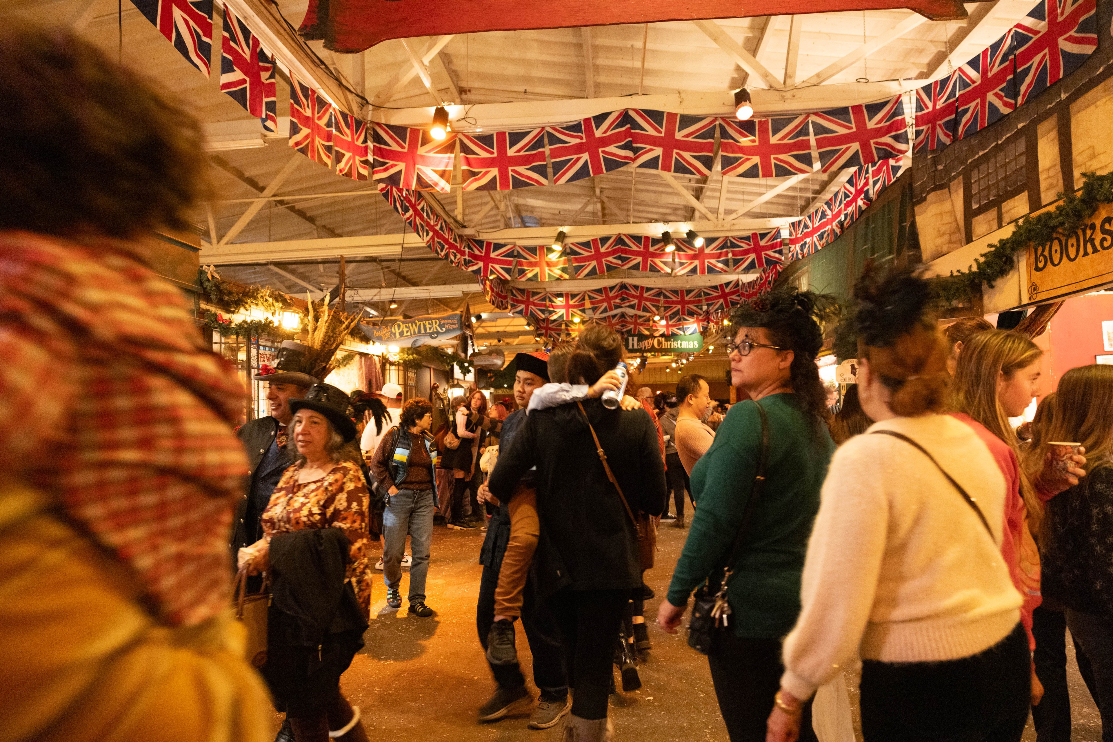 Patrons walks through the main concourse at the Great Dickens Fair.