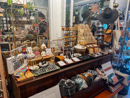 Items made by local San Franciscan makers are displayed at Fleetwood clothing store