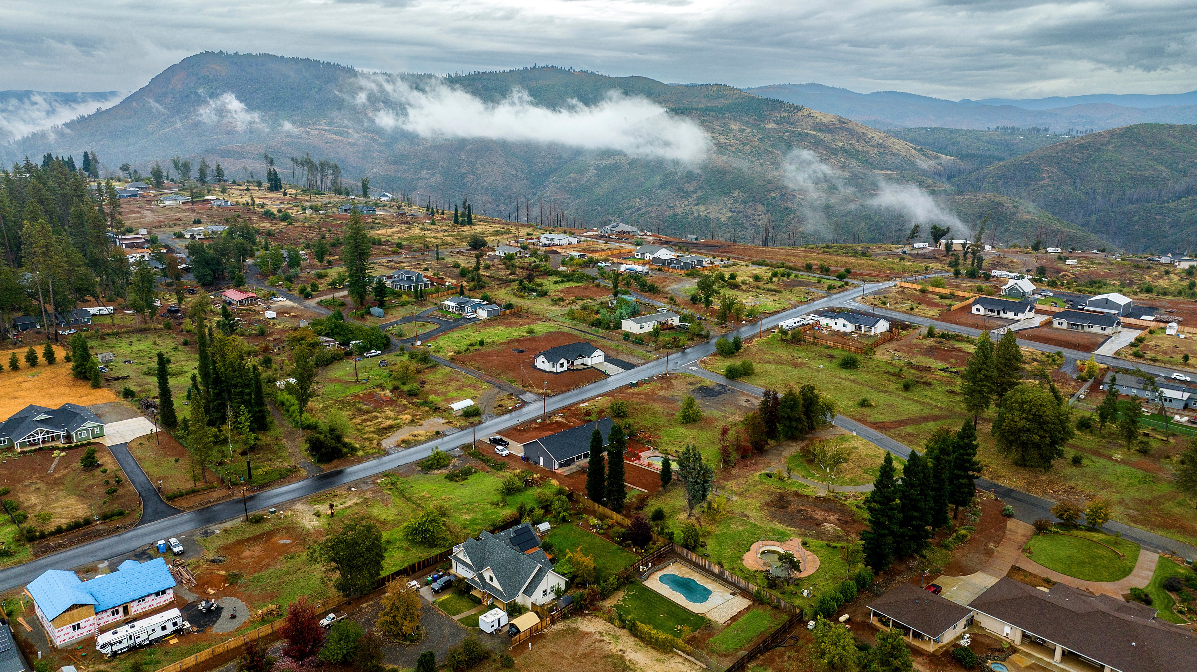 Overview of the town of Paradise after the 2018 wildfire gutted the twon.
