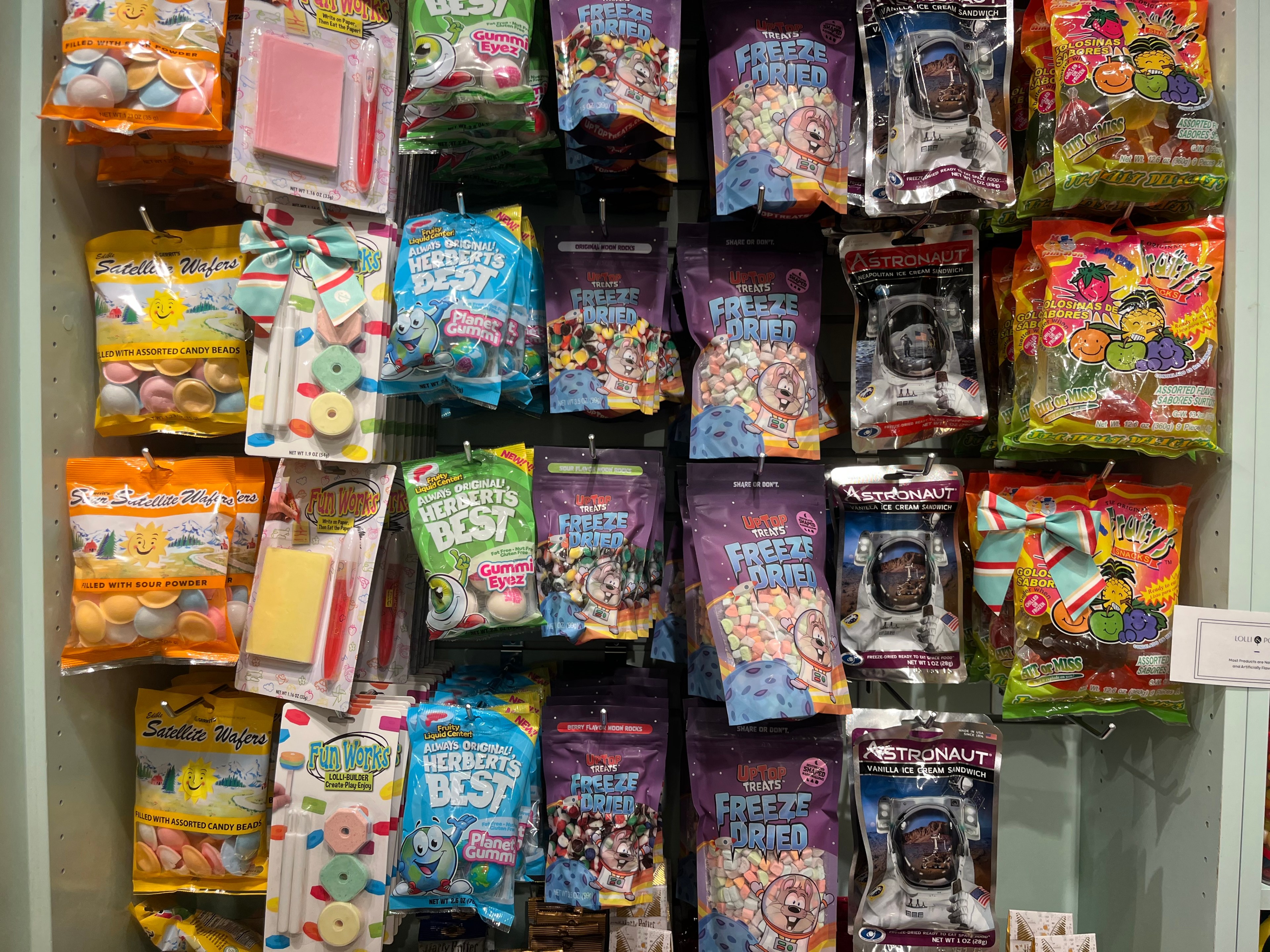 Different candies shown at a store.