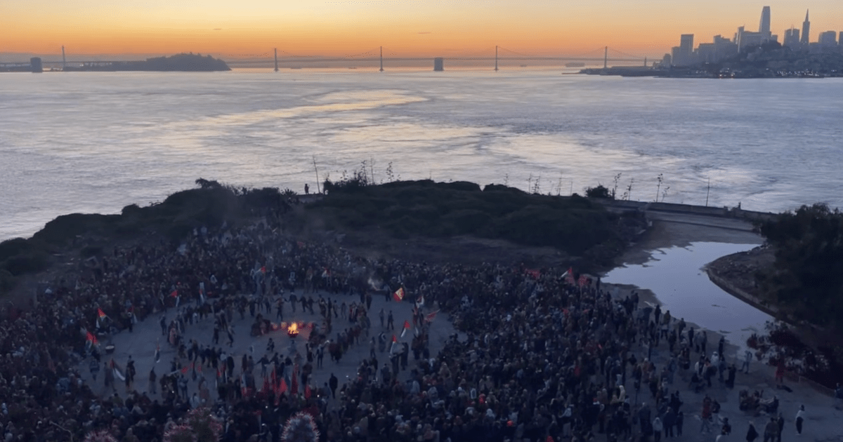 Alcatraz Indigenous Sunrise Ceremony Stands in Solidarity With Palestine