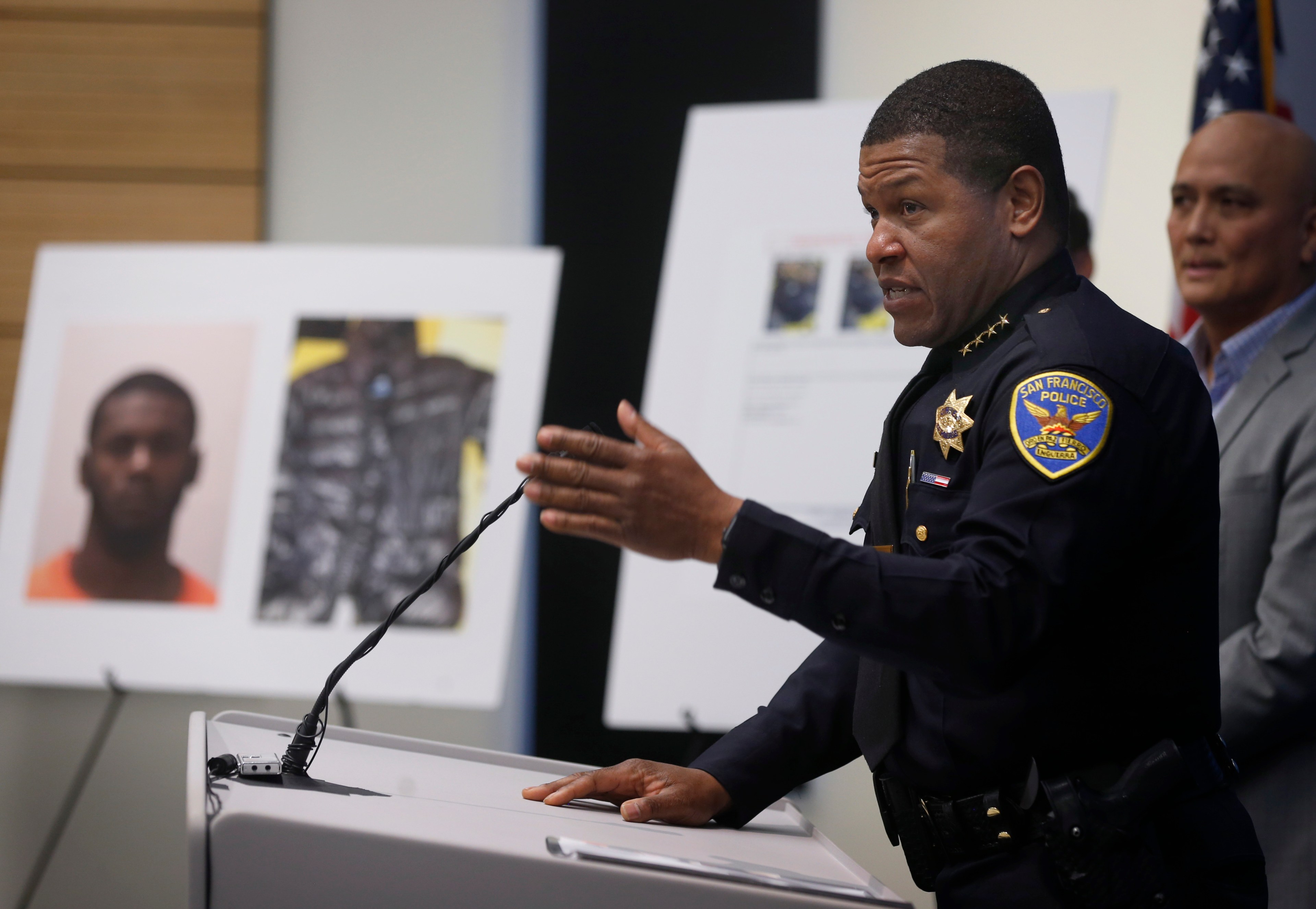 San Francisco Police Chief Bill Scott announces the arrest of Keonte Gathron, 18, who is suspected in the severe beating of 88-year-old Yik Oi Huang, during a news conference at police headquarters in San Francisco, Calif. on Wednesday, Jan. 23, 2019.