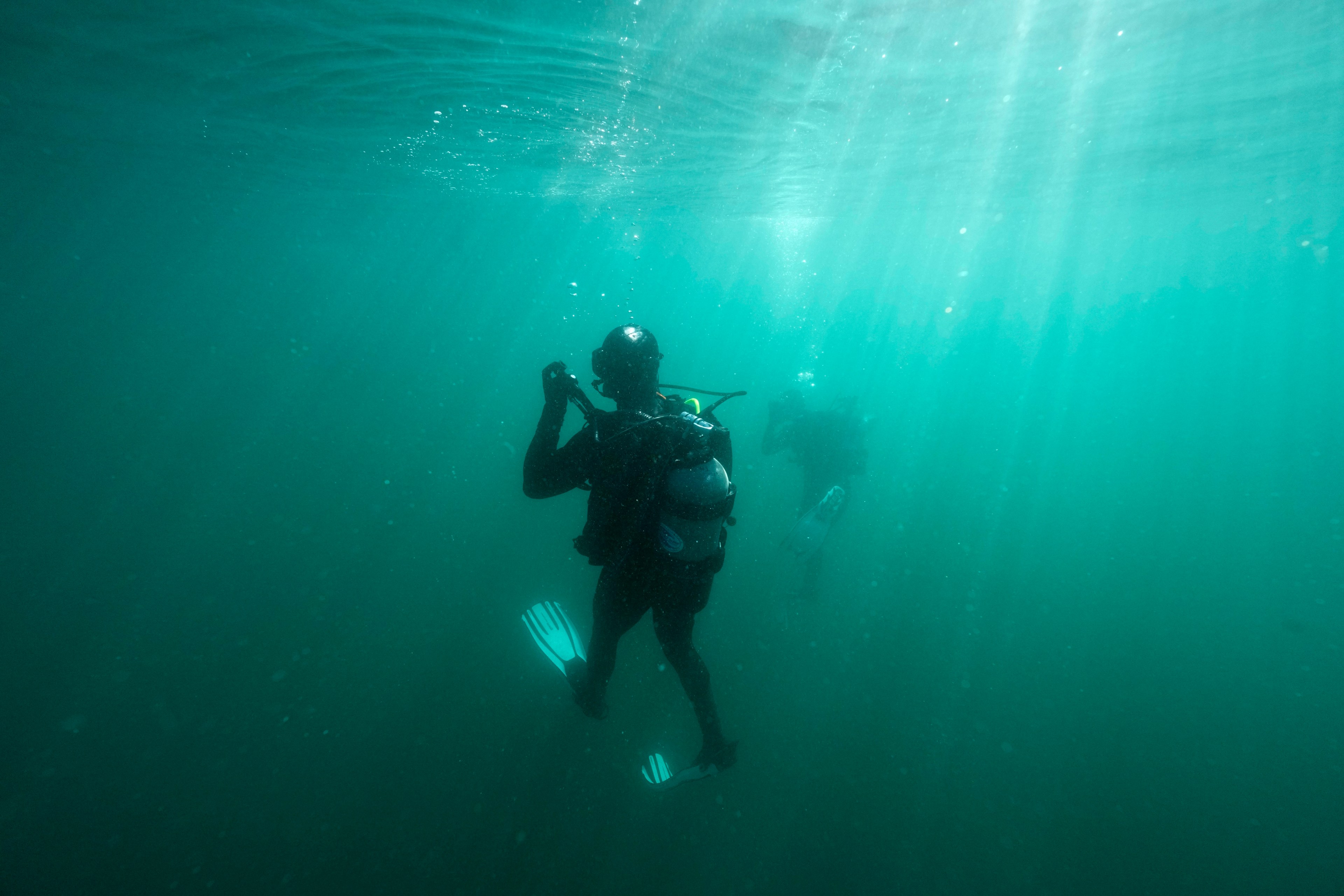 A diver underwater