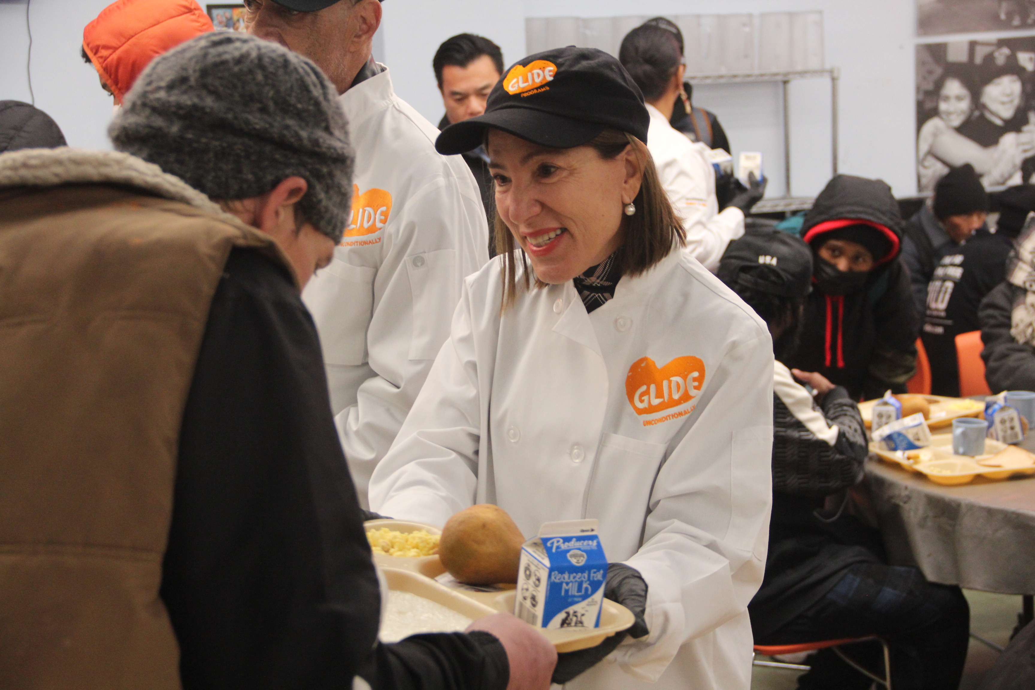 Lt. Governor Eleni Kounalakis joined Glide to serve breakfast to the public on December 24, 2023 in San Francisco.