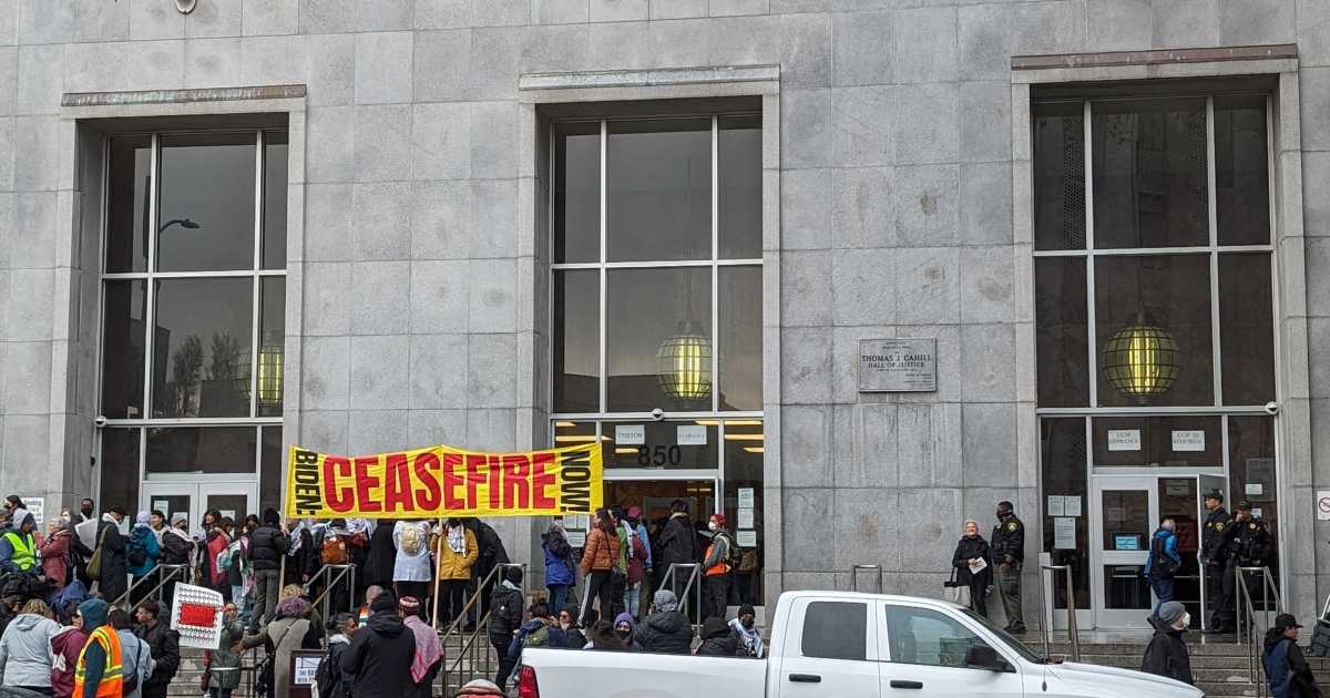 San Francisco Court Swarmed by Bay Bridge Cease-Fire Protesters