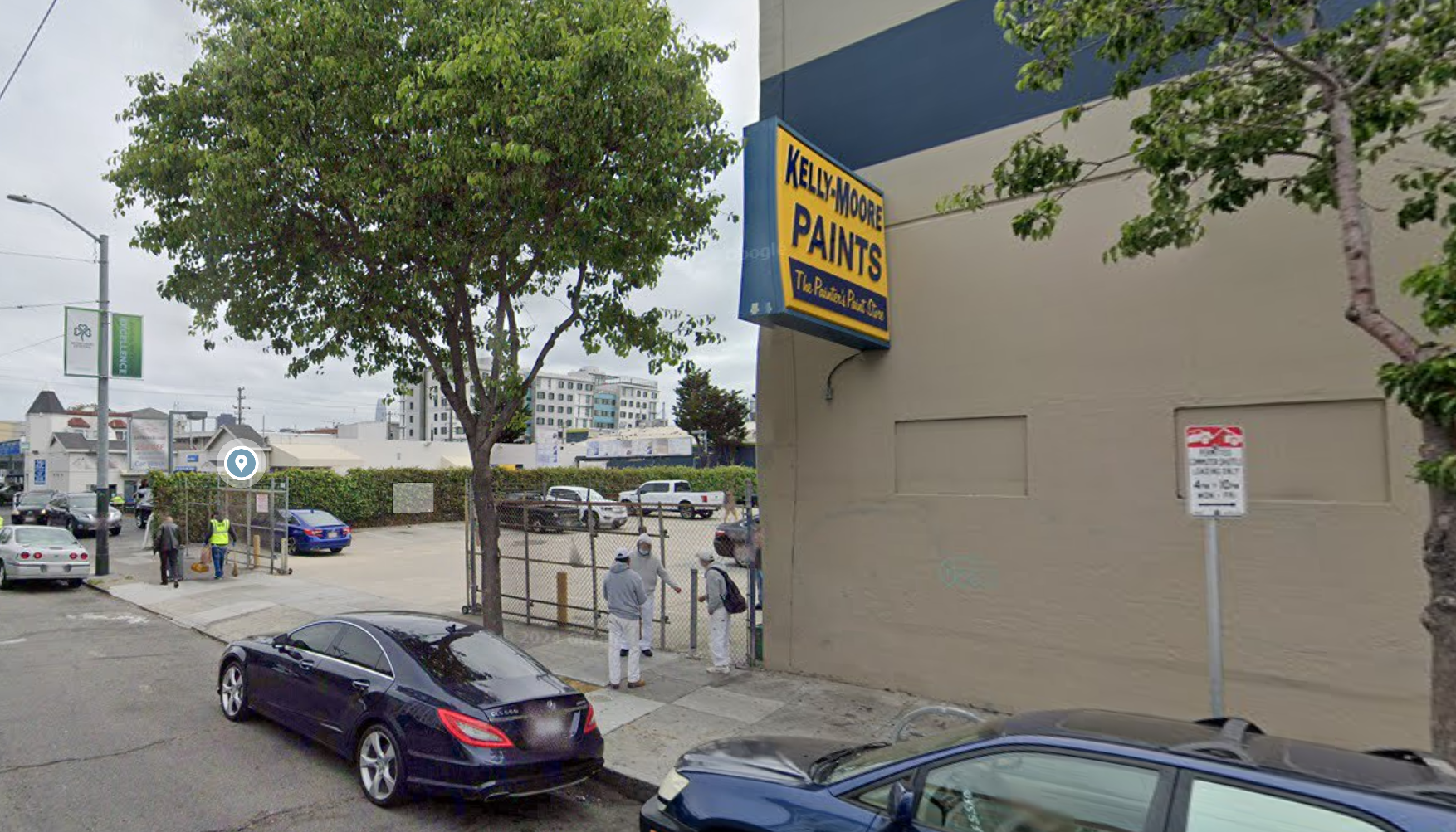 A Google street view of the Kelly-Moore Paints store at 565 South Van Ness. The paint company announced Friday it is ceasing all operations immediately.