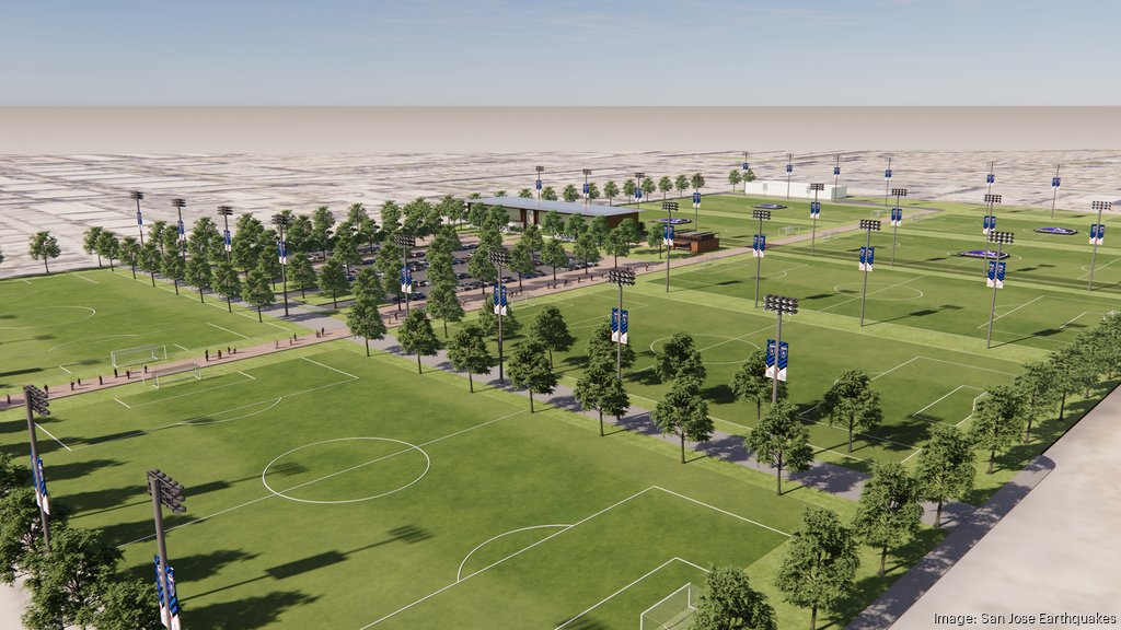 A rendering of the Earthquakes' proposed 30-acre development at the county fairgrounds. The team wants to build its new training facilities there and four public soccer fields.