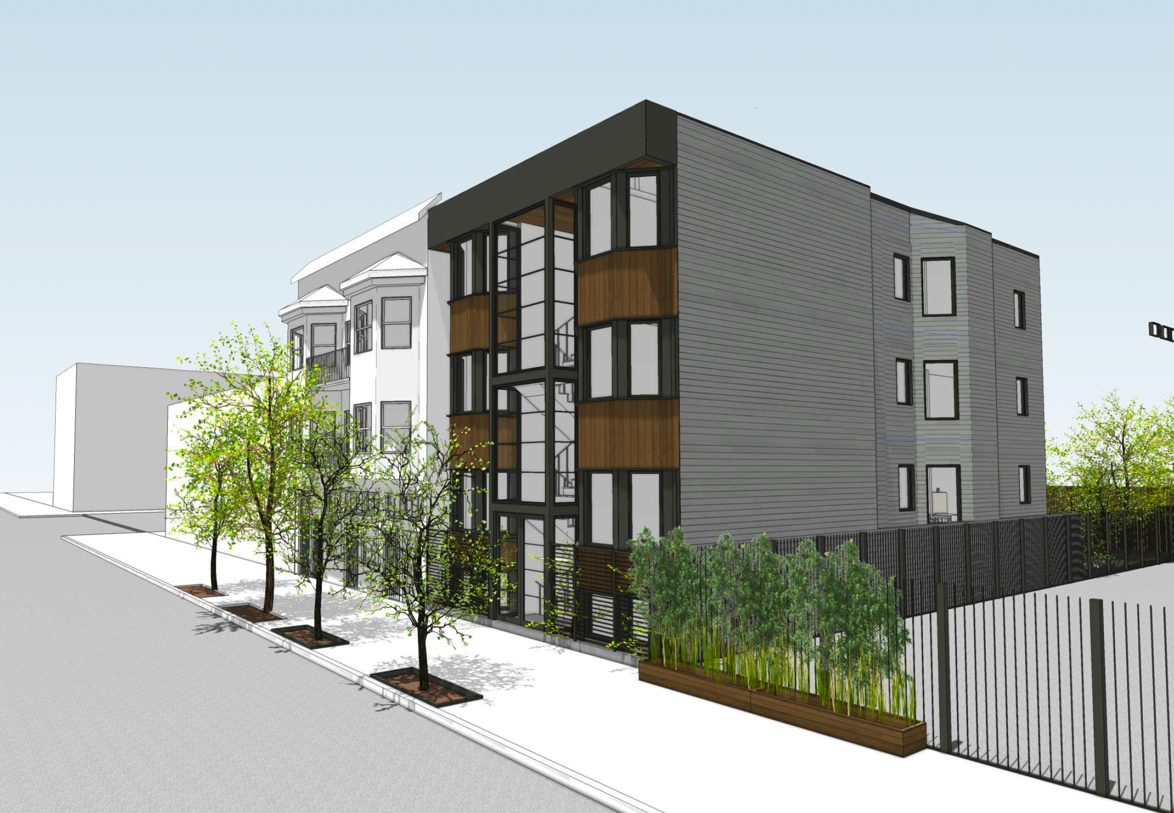 A rendering shows new housing planned for a currently empty building.
