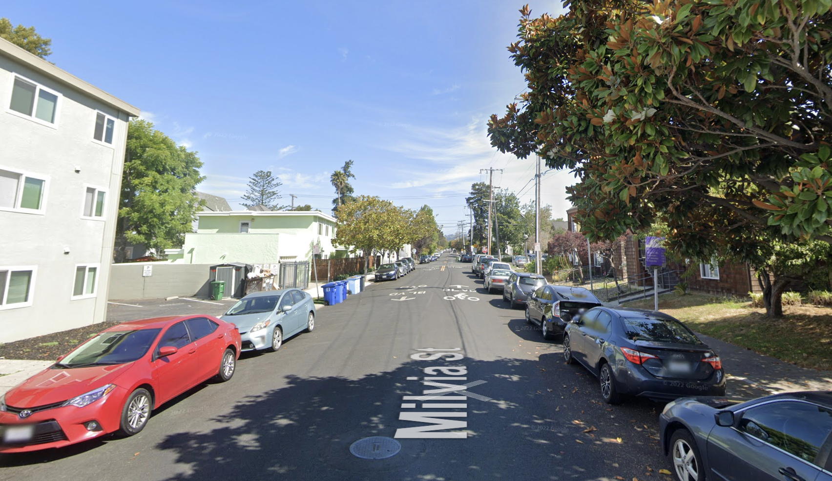Milvia Street in Berkeley is seen in a Google Street View screengrab.