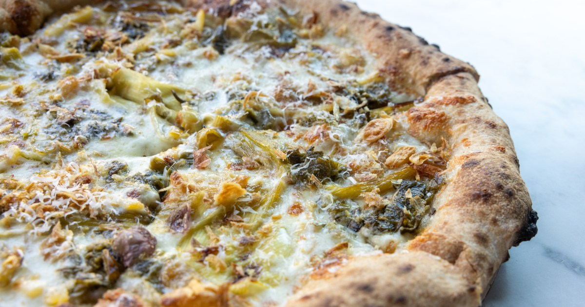 San Francisco's best white pizza comes out of a portable oven