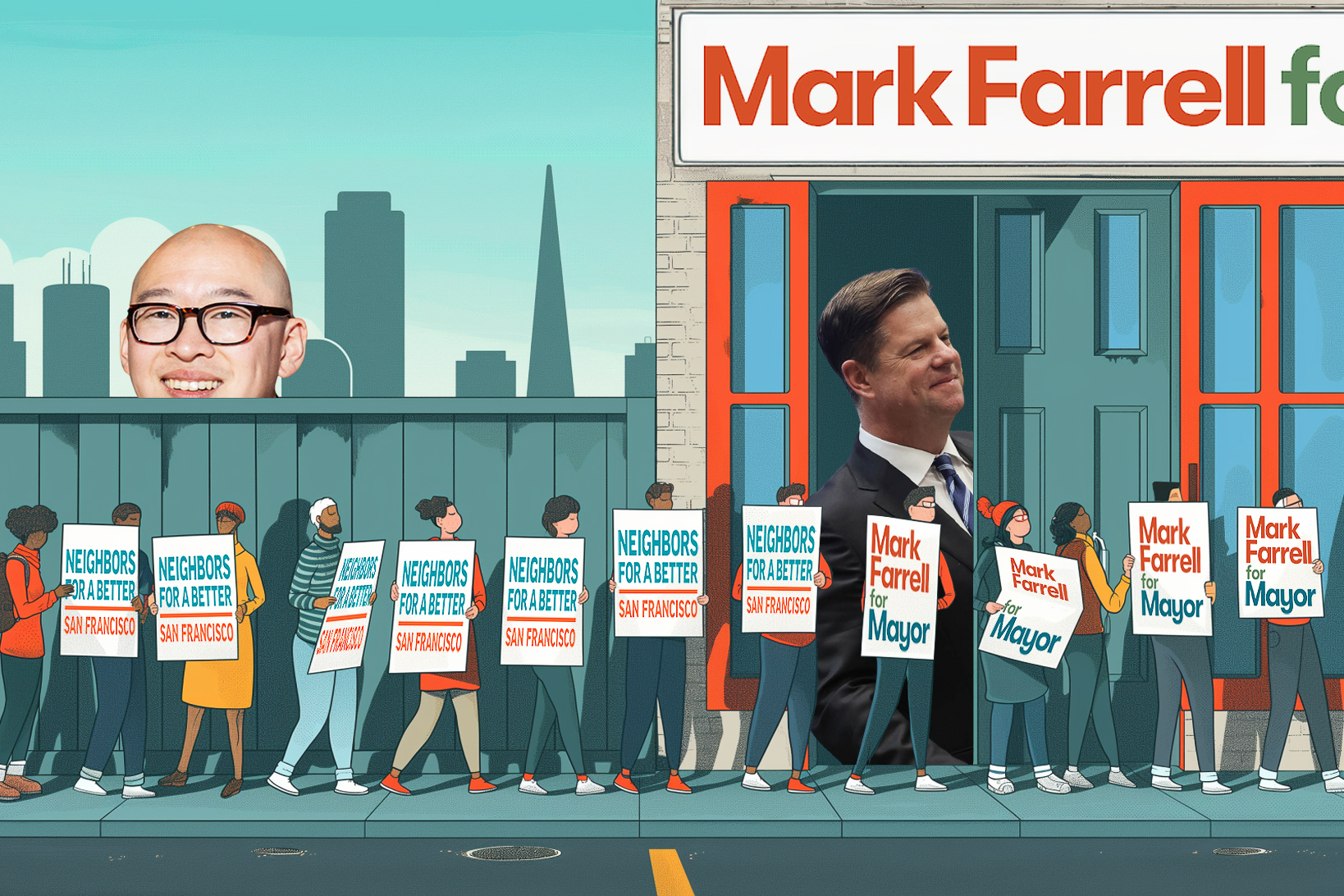 Jay Cheng, the head of Neighbors for a Better San Francisco, spent time working to help Mark Farrell's mayoral campaign hire staff, raising concerns about improper coordination.