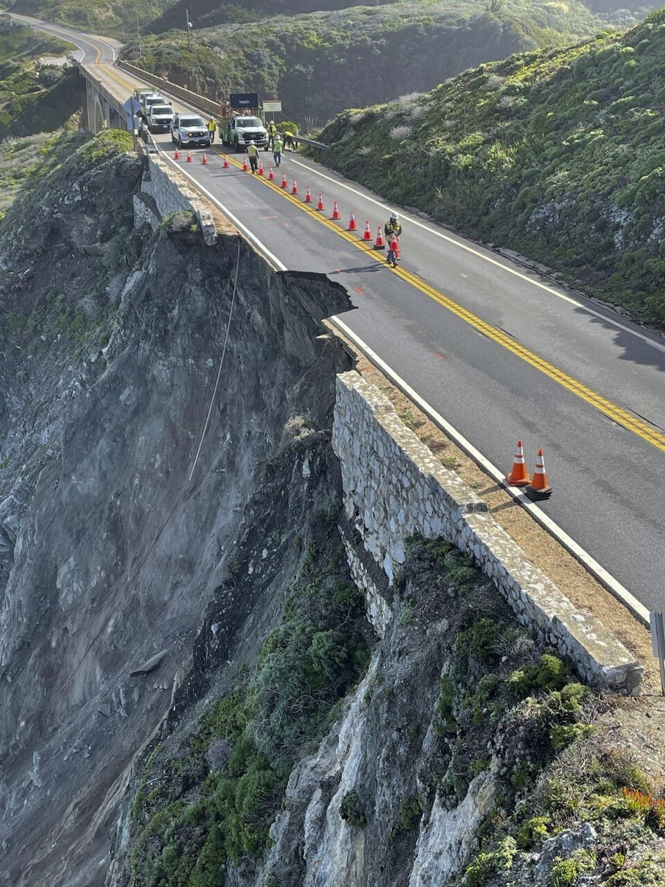 Road collapse near Big Sur