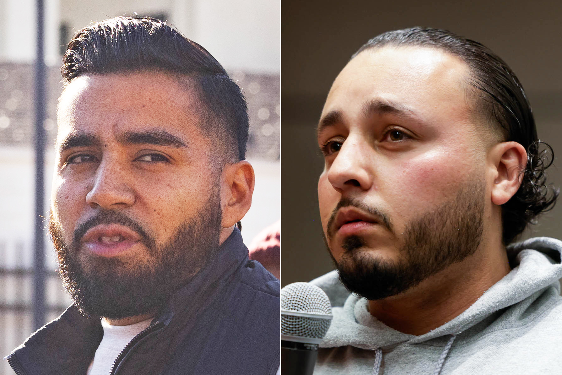 Side-by-side images of Jon Jacobo and Kevin Ortiz with similar features, both with short hair, beards, and serious expressions.