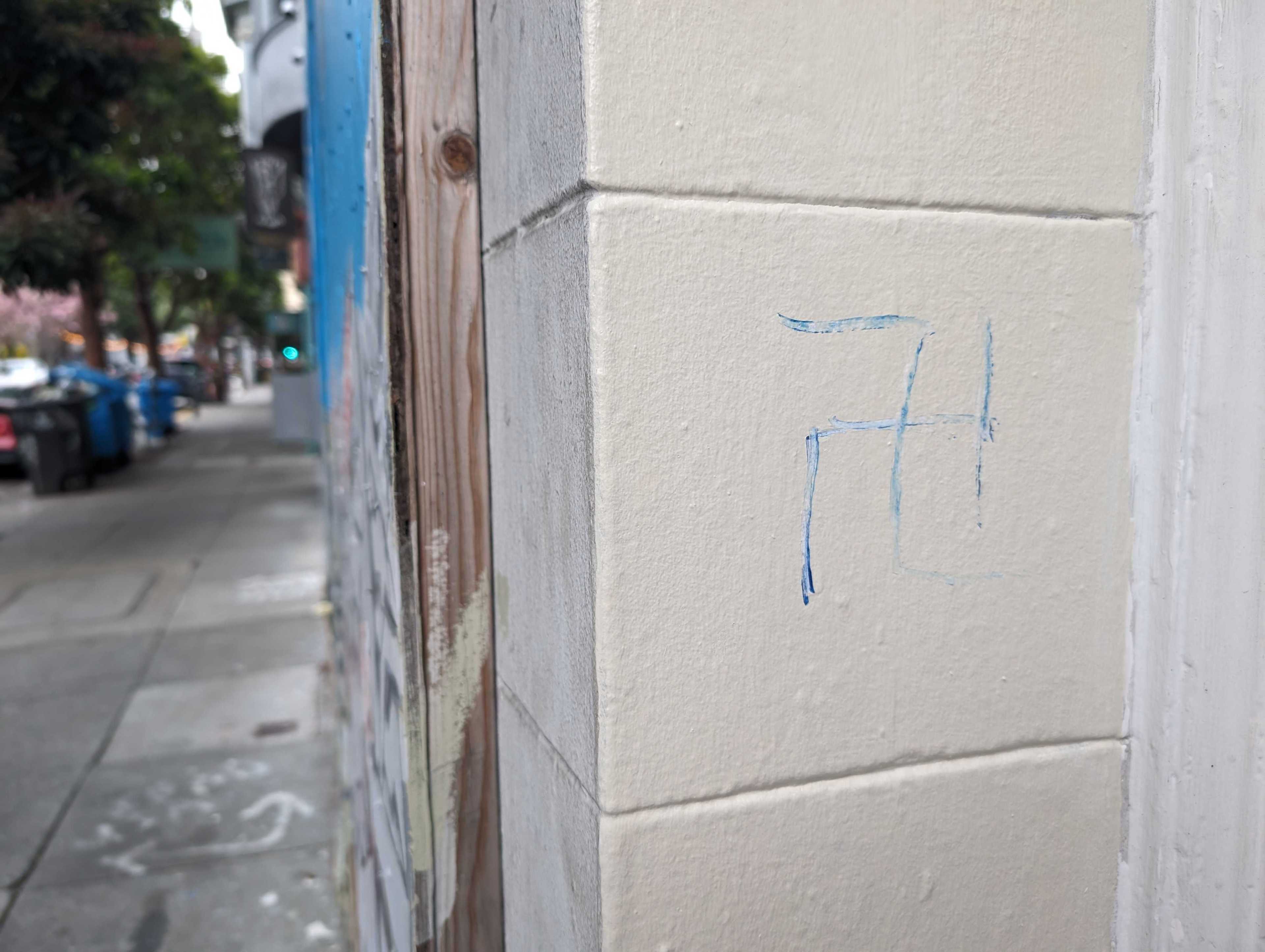 Swastika on wall in Noe Valley