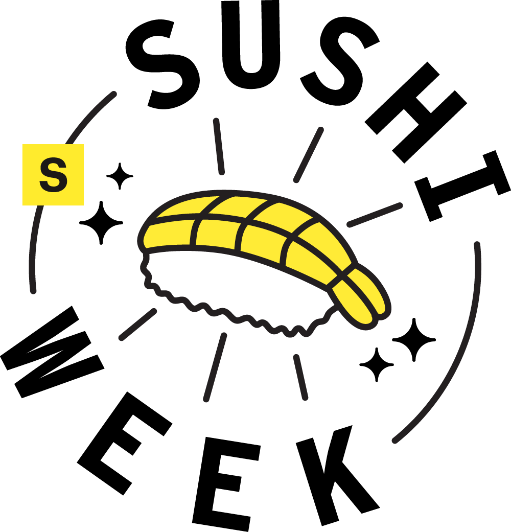 The San Francisco Standard Sushi Week logo, which depicts a piece of nigiri alongside the SF Standard logo