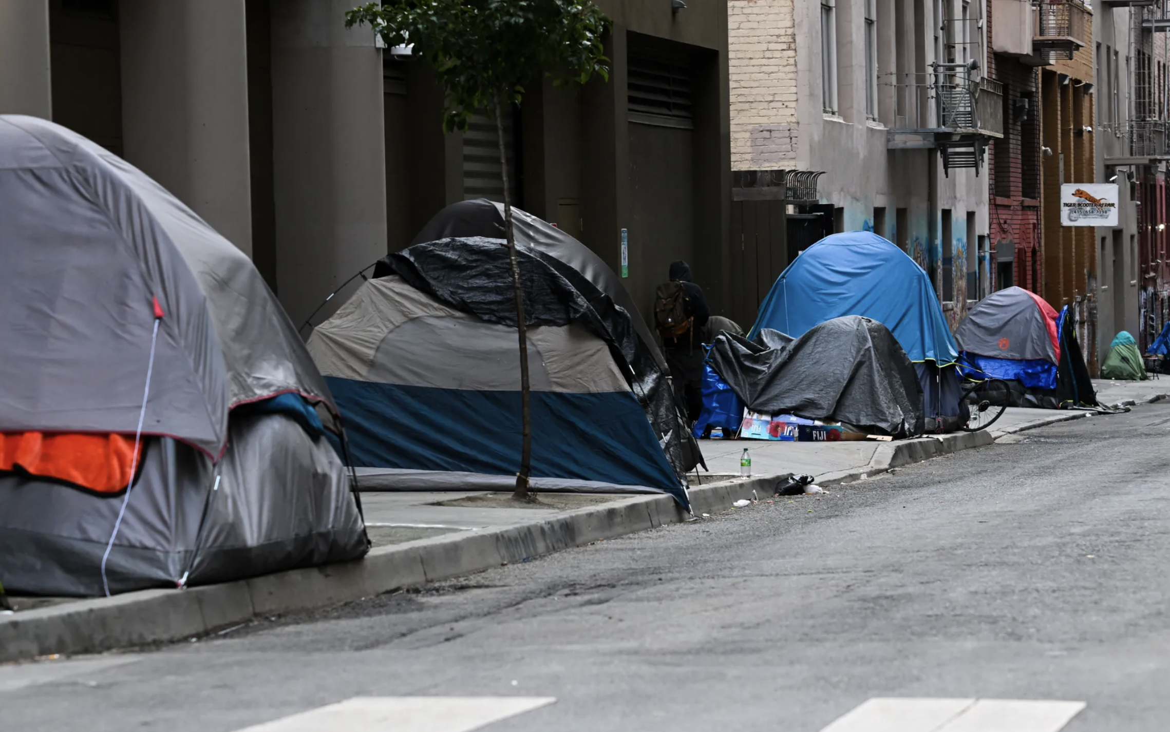 Tents on San Francisco street.