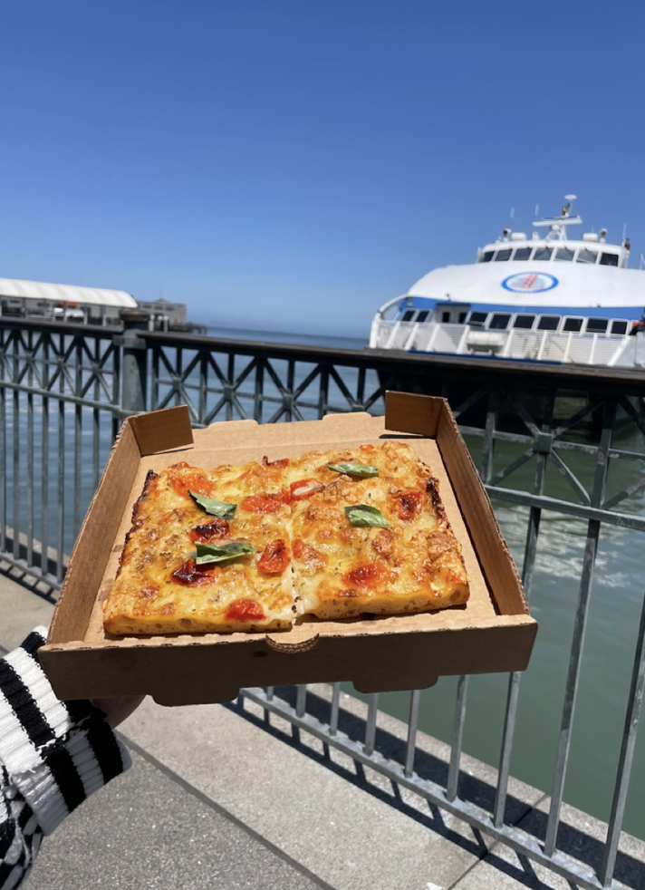 Pizza from A16 at the Ferry Building in San Francisco