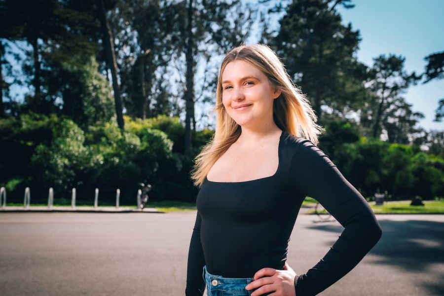 Jessie Wolinsky poses for a portrait shot in Golden Gate Park.