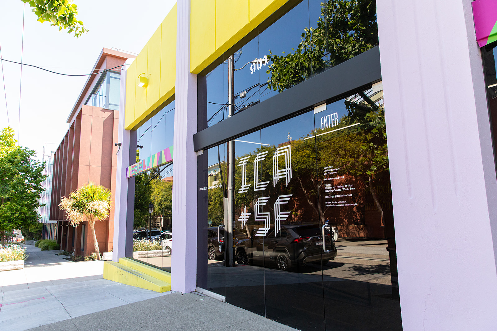 The facade of ICA SF, a small art museum int he Dogpatch