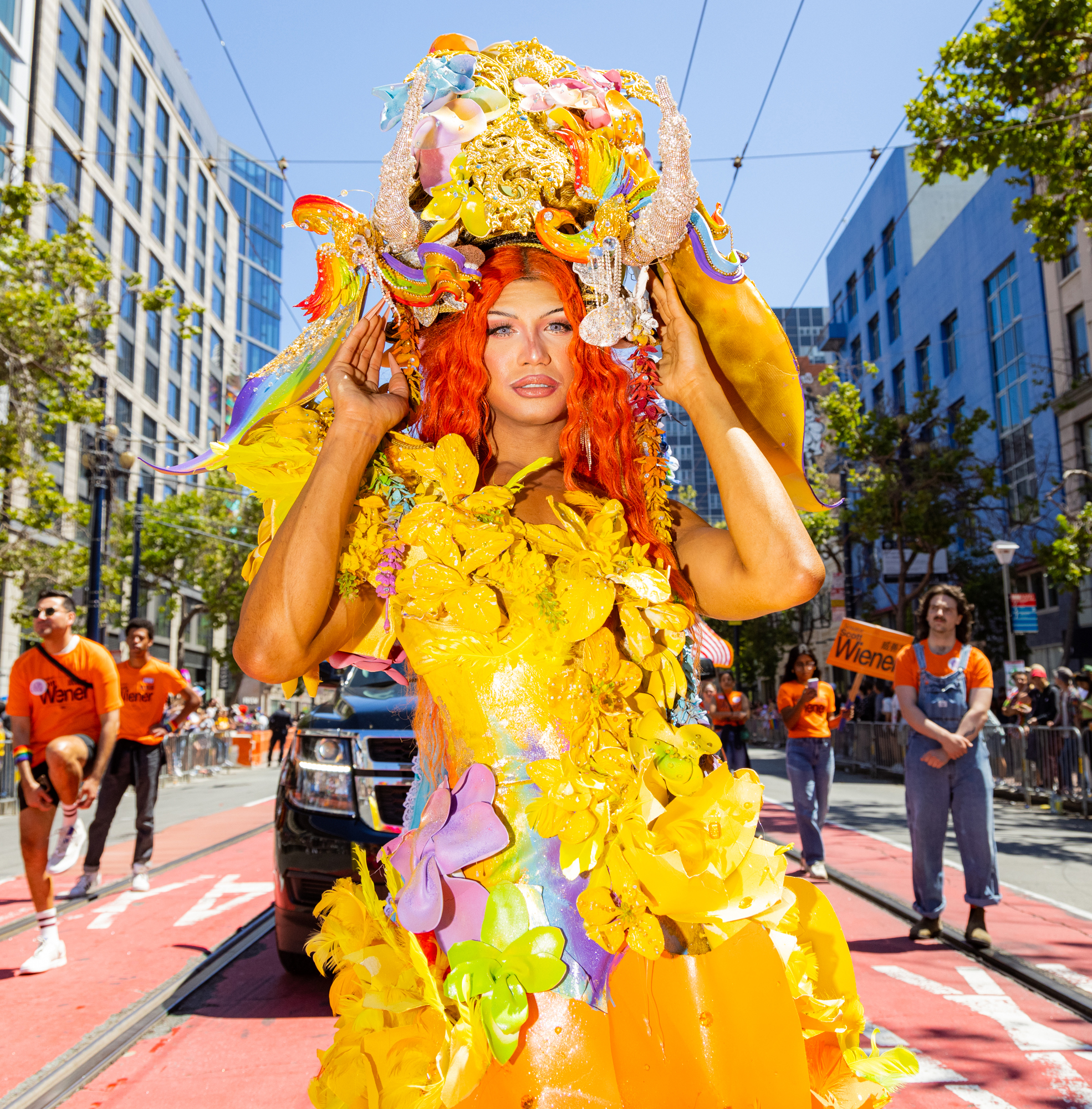 Sian Pussie at the SF Pride Parade on Sunday, June 30, 2024. Thousands of people lined Market Street to celebrate the SF Pride Parade.