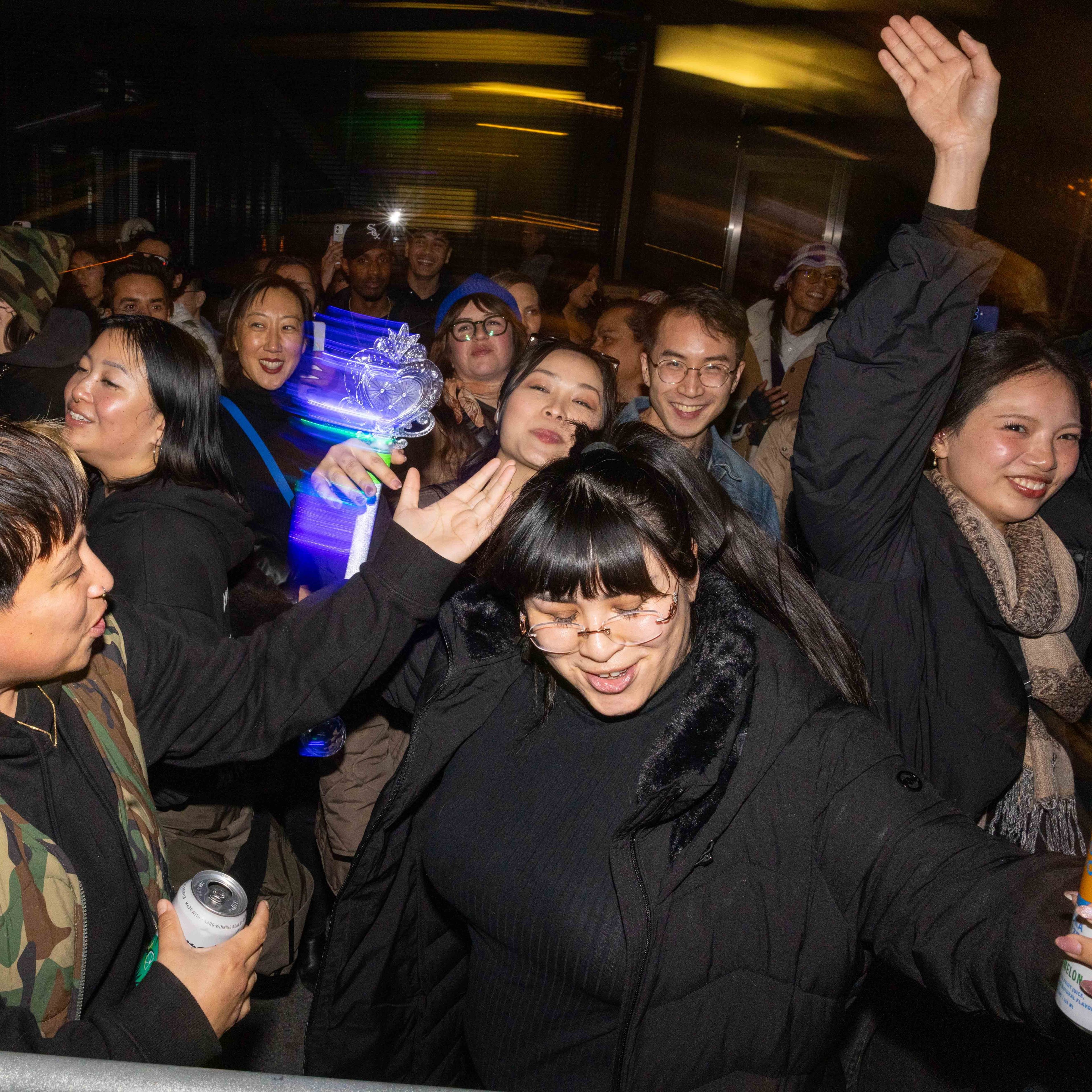 Attendees dance at the event