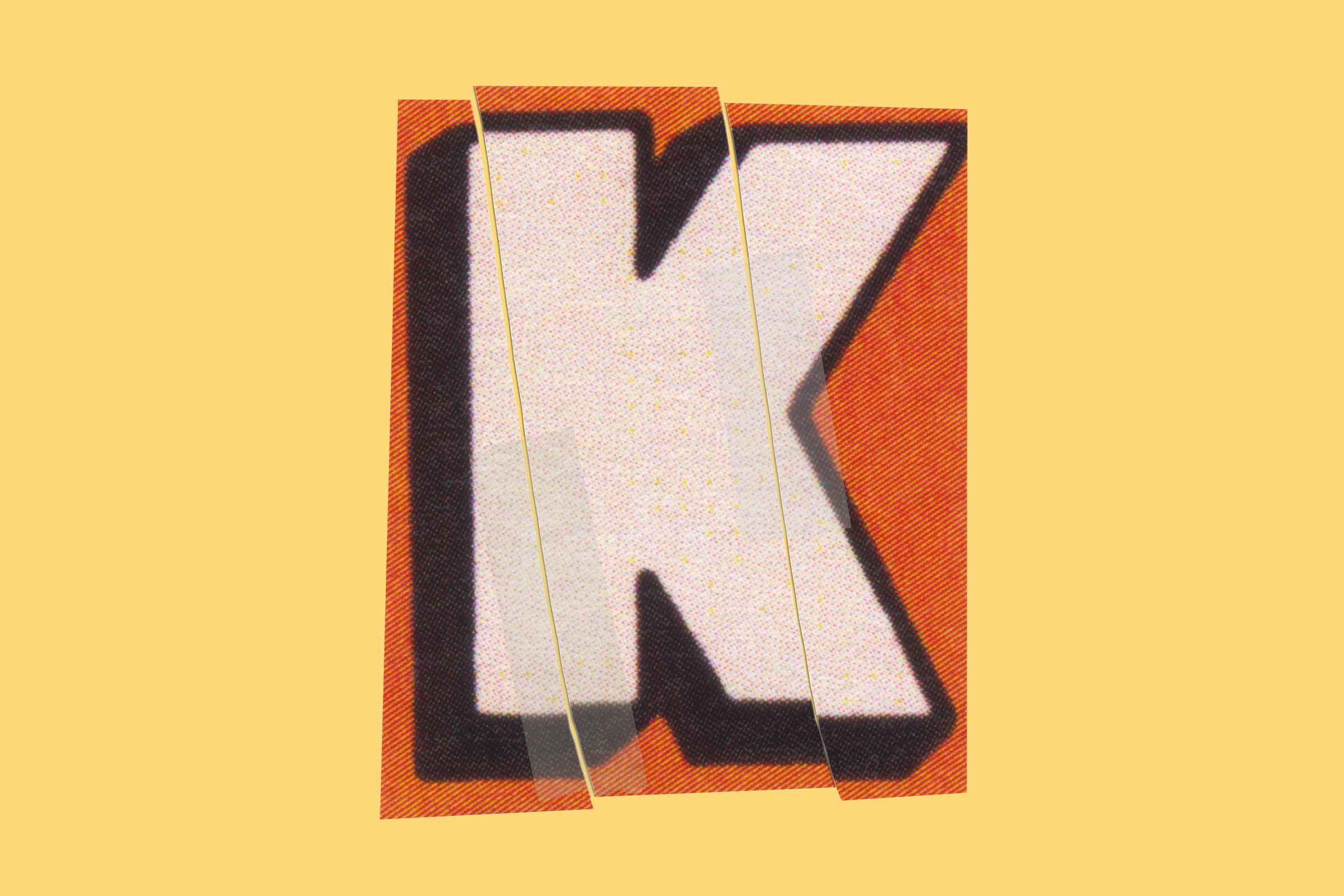 The letter "K" sliced up.